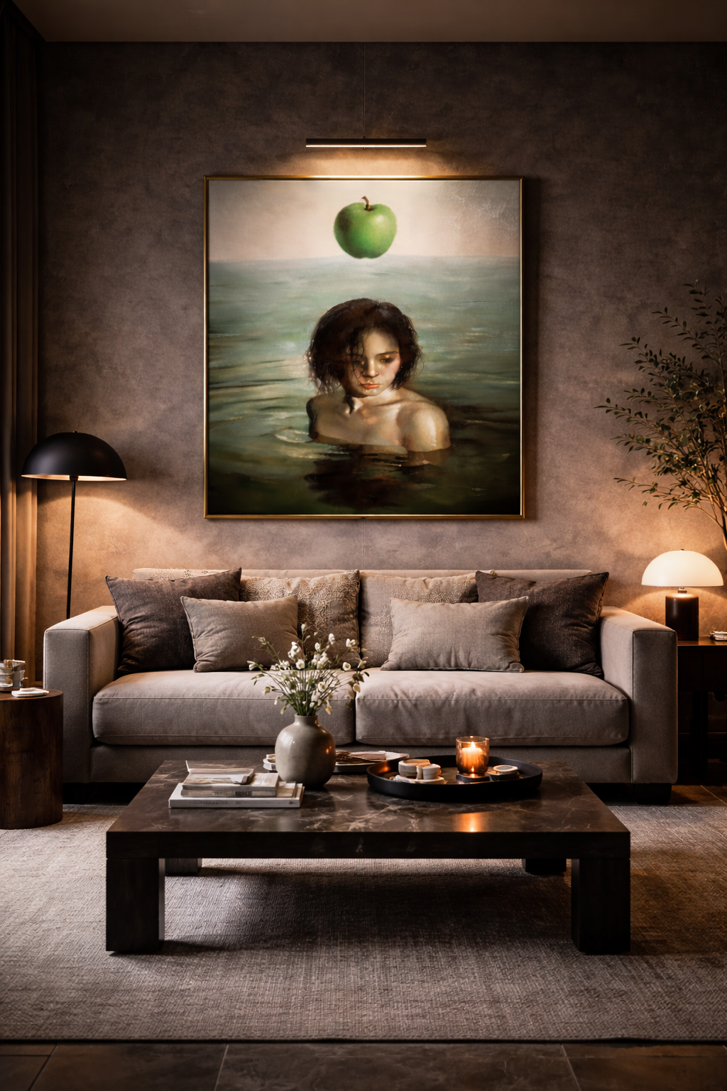 Interwoven Existence（24''x 32''/ 60 x 80 CM/Stretched + Gold Wooden Frame)