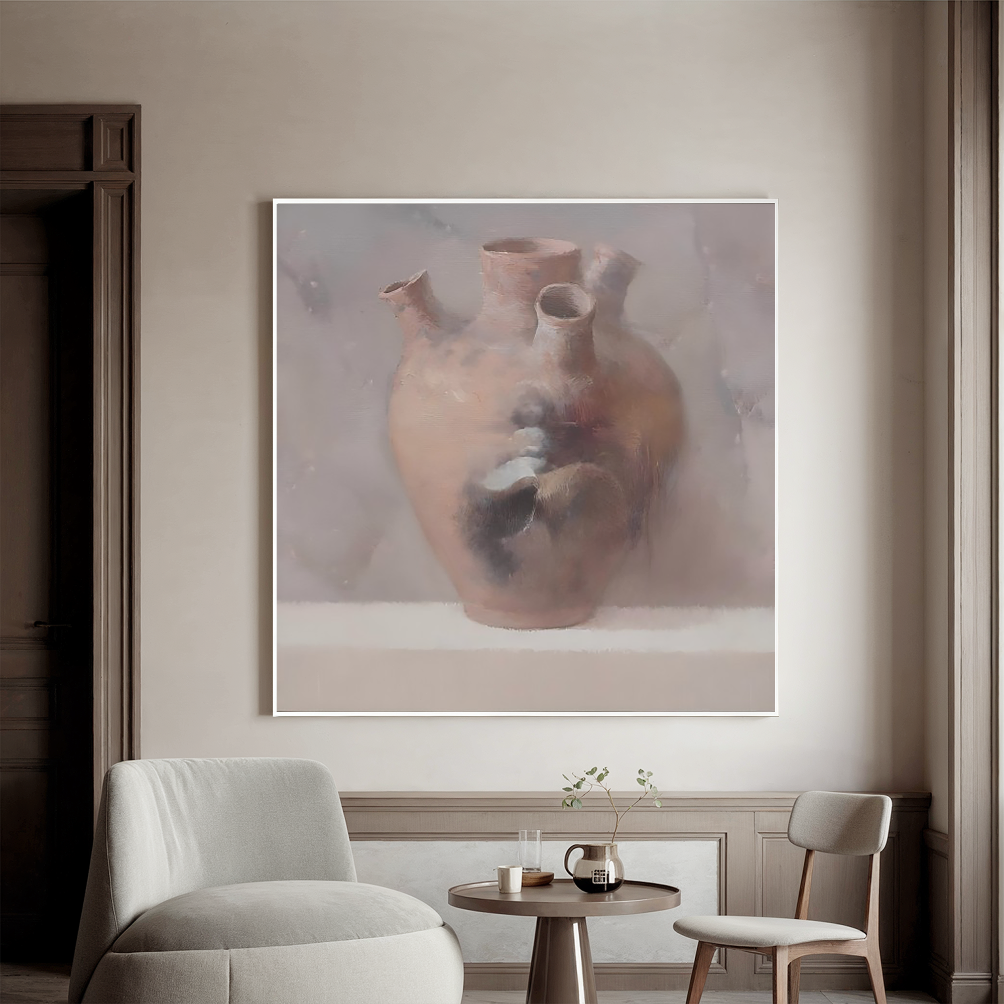 Ancient Clay Vessel-Rustic Clay Pot Still Life Wall Art