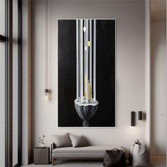 Surreal Minimalist Cage Wall Art with Human Figure and Balloons, Modern Abstract Canvas Painting for Contemporary Home Decor #OA 0790