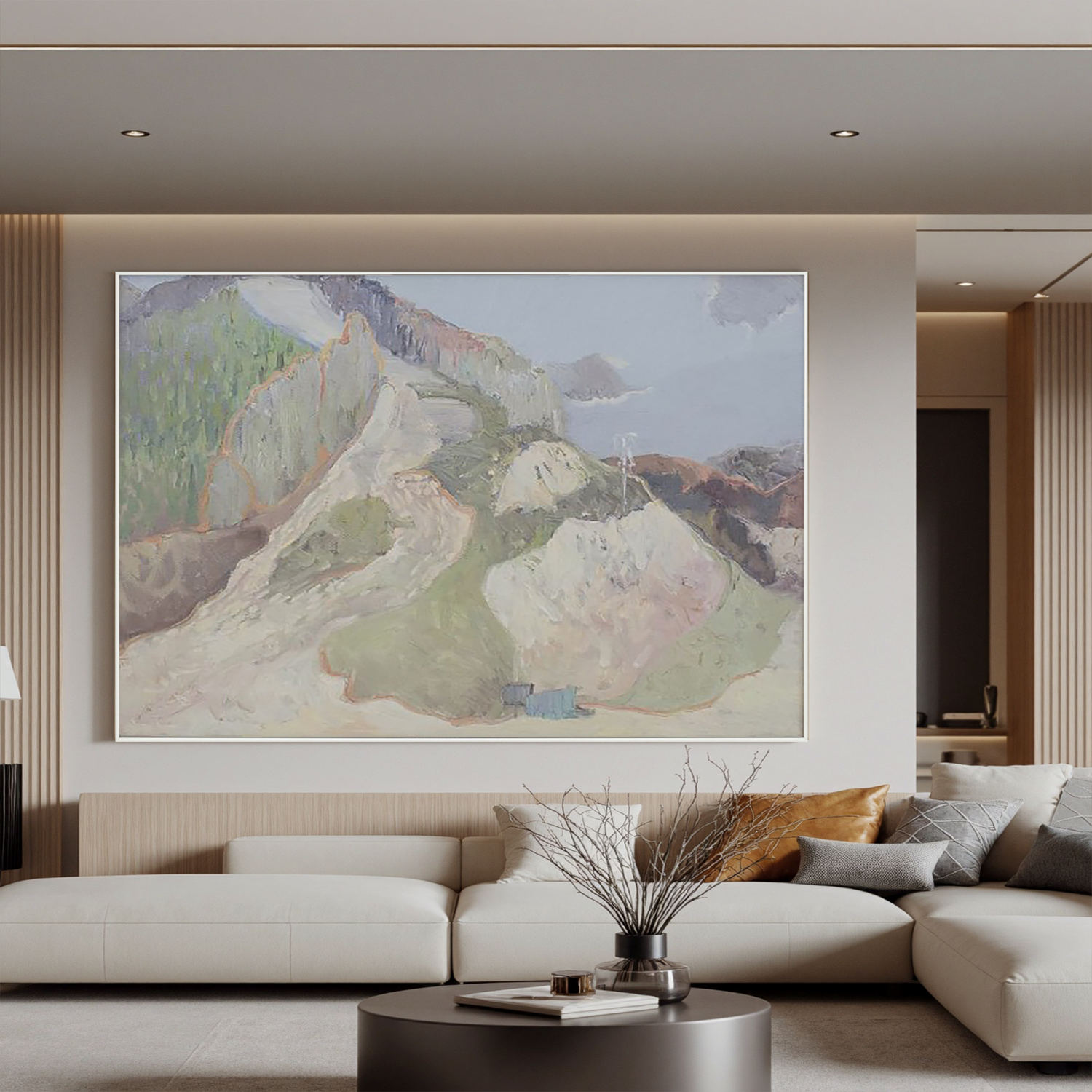 Quiet Mountain Path-Abstract Mountain Landscape Wall Art