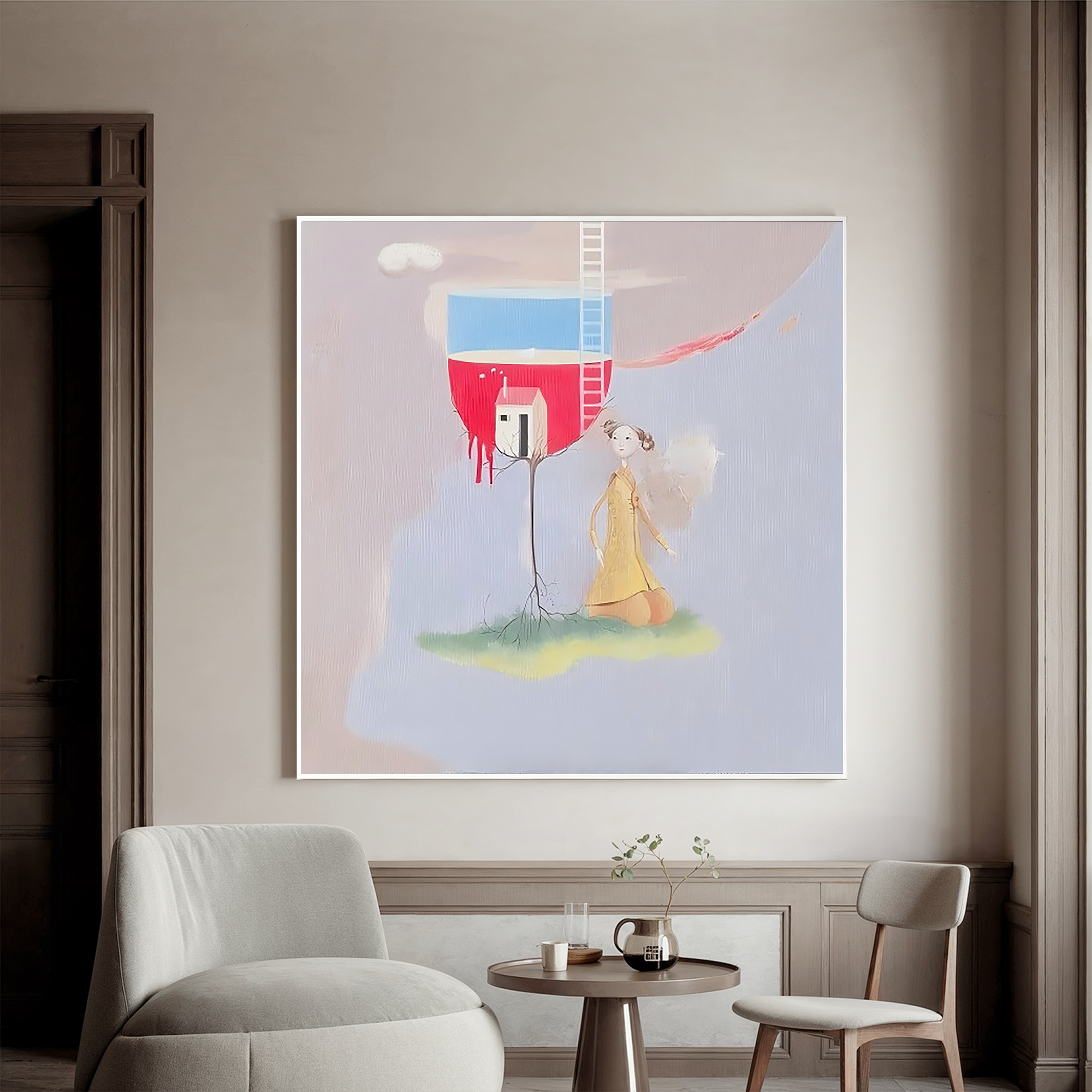 Dream House in a Glass-Surreal Dream House Wall Art