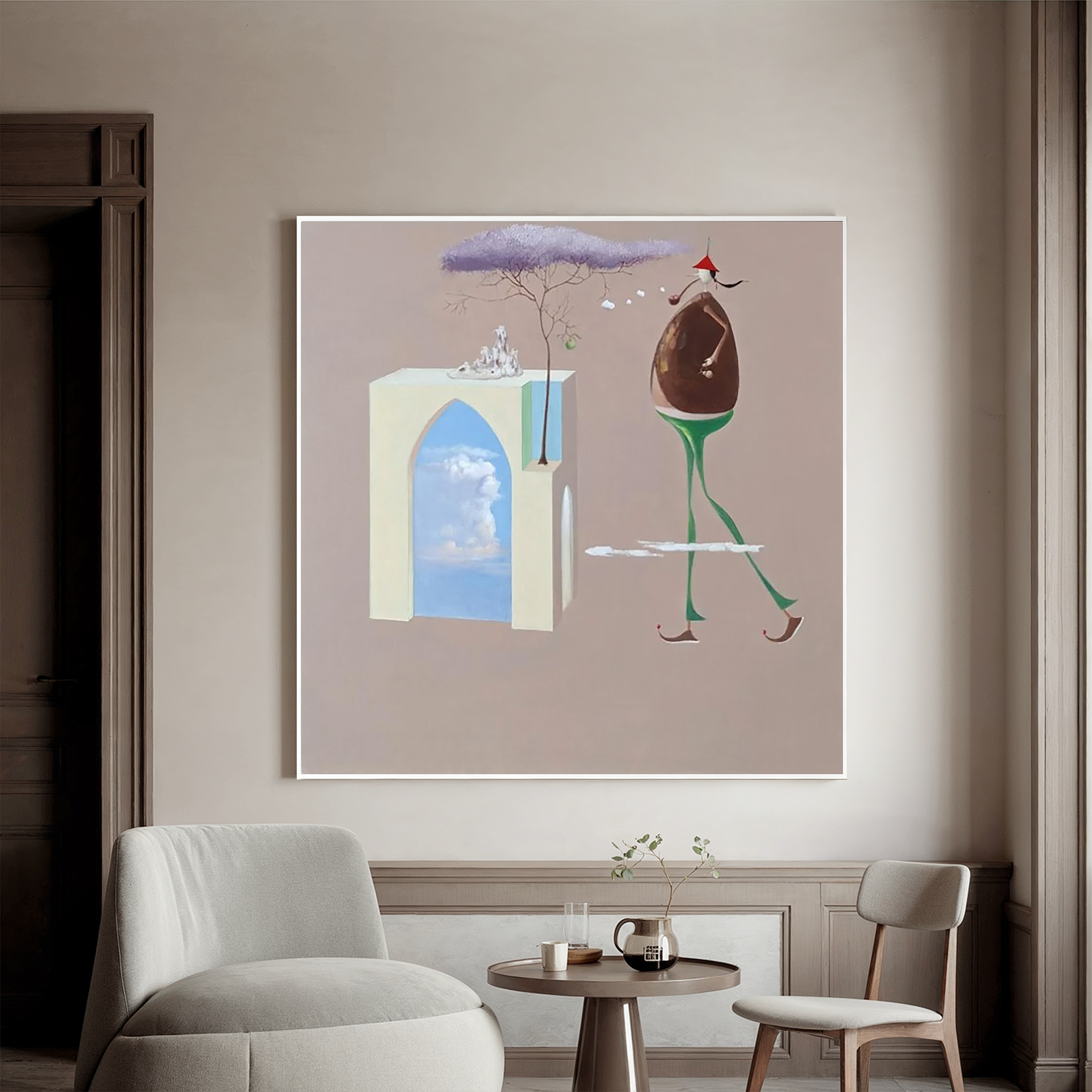 Surreal Walking Figure-Surreal Dream Figure Abstract Wall Art