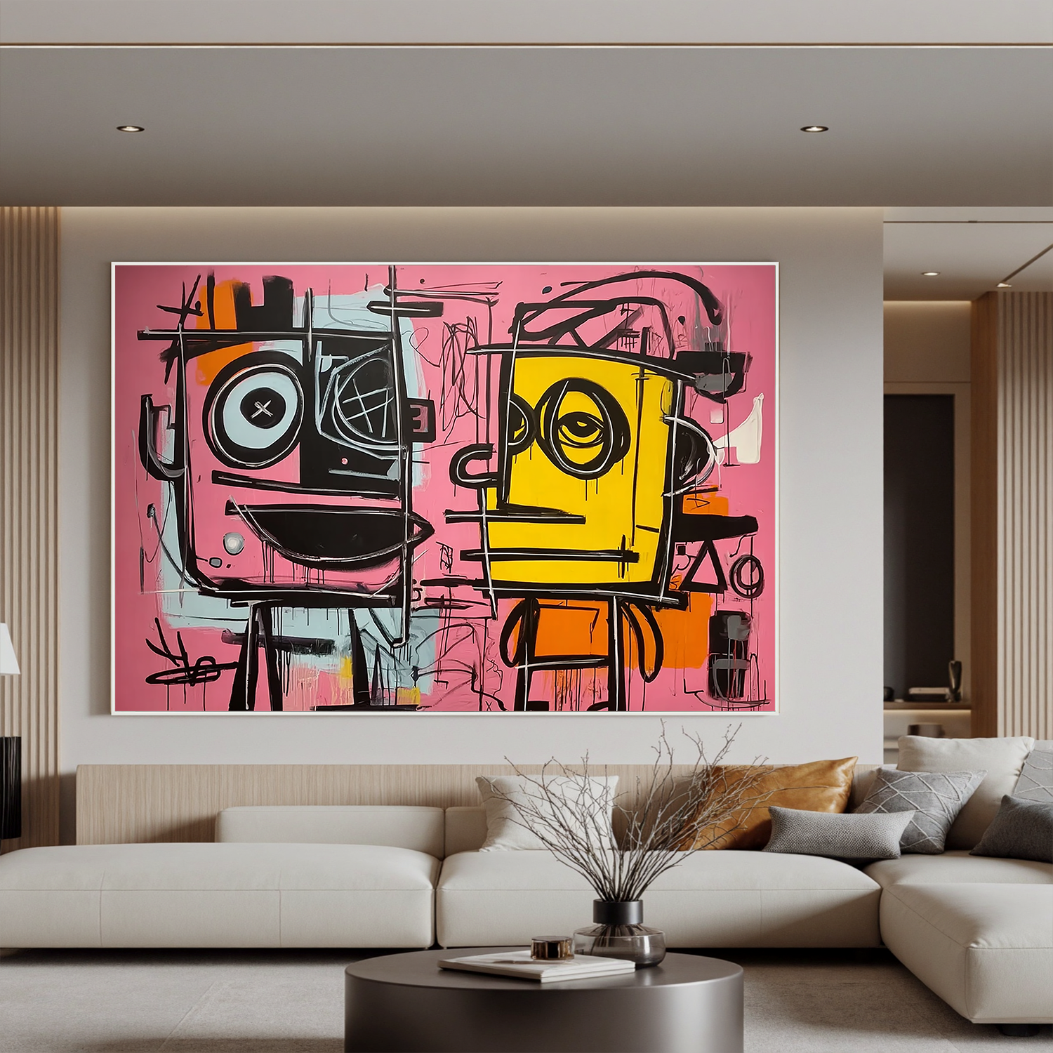 “Abstract Pop Art Graffiti Painting – Colorful Modern Street Art Canvas Wall Decor for Living Room” #OA 0496