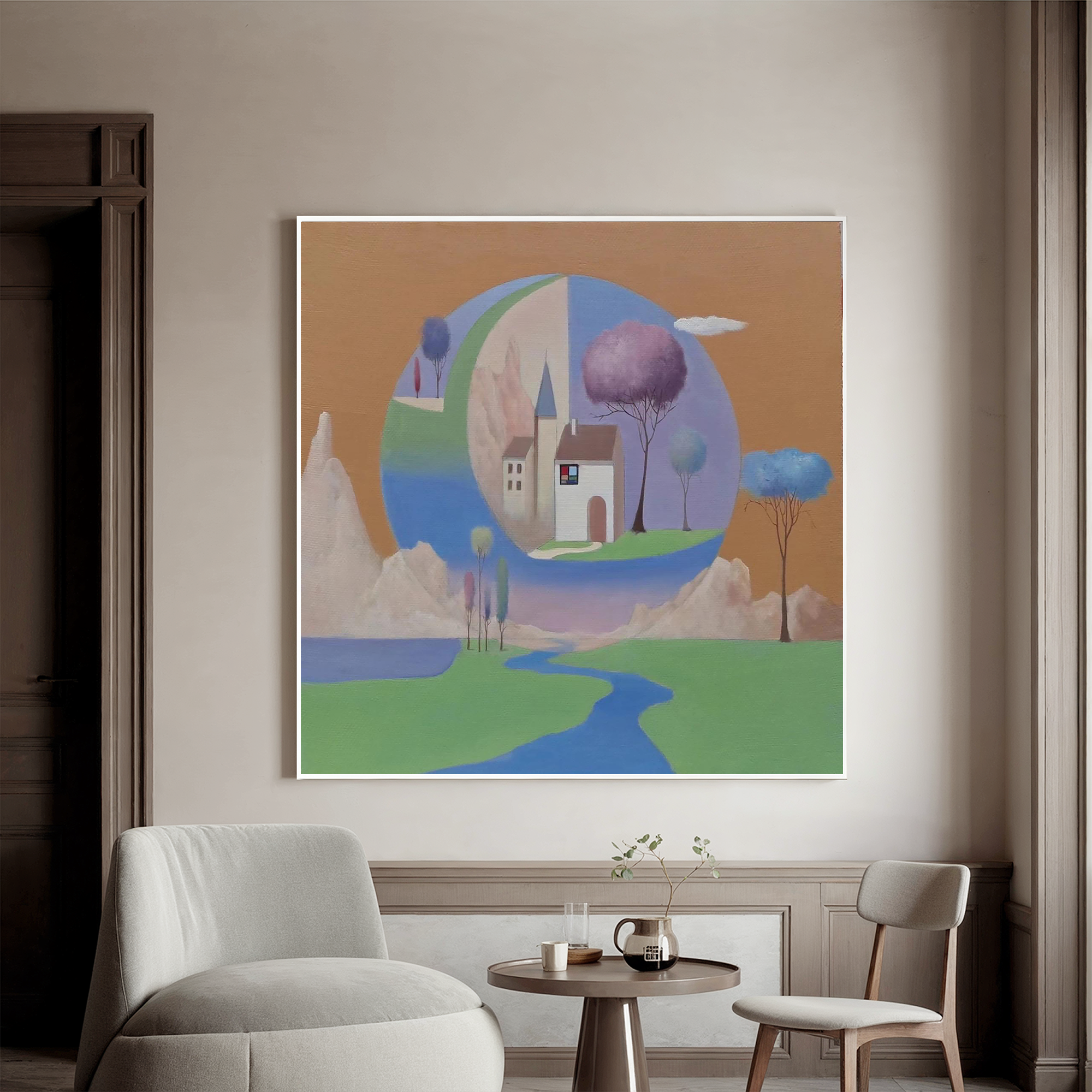 Dreamlike Sphere Landscape-Surreal Dream Landscape Wall Art