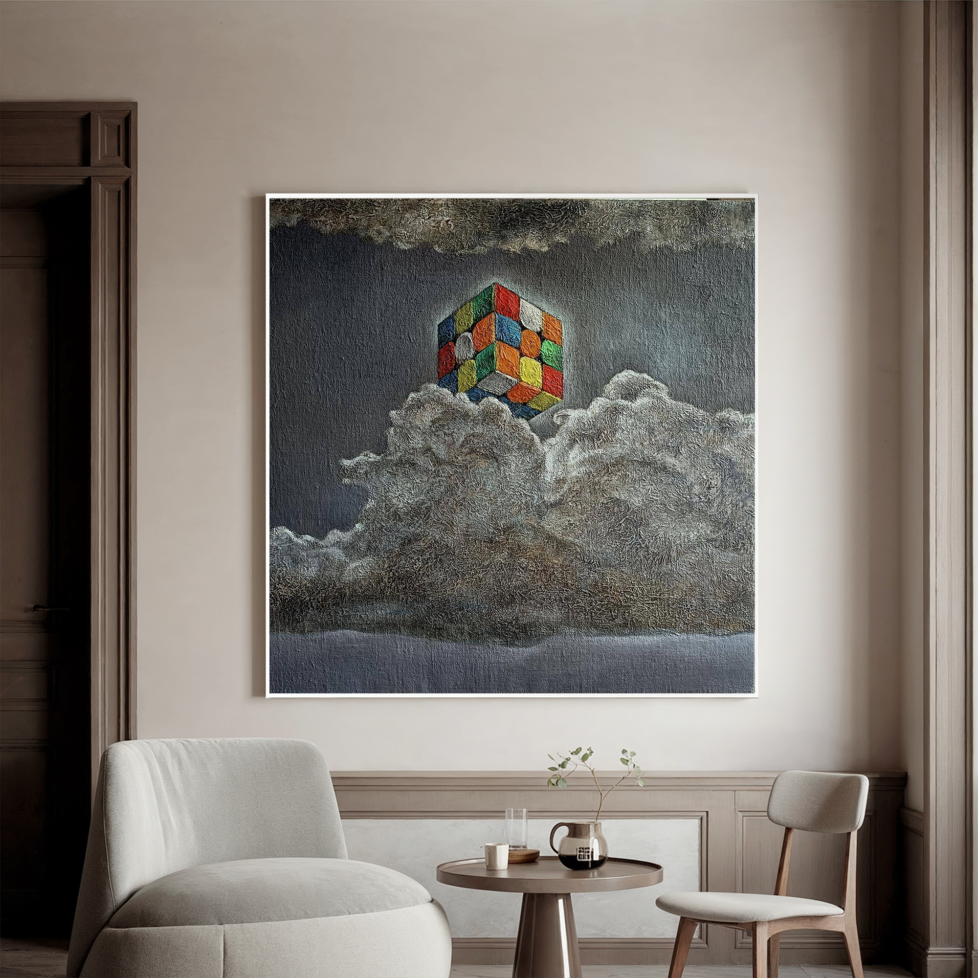 Rubik's Cube(28''x 28''/ 70 x 70 CM/Frameless Stretch)
