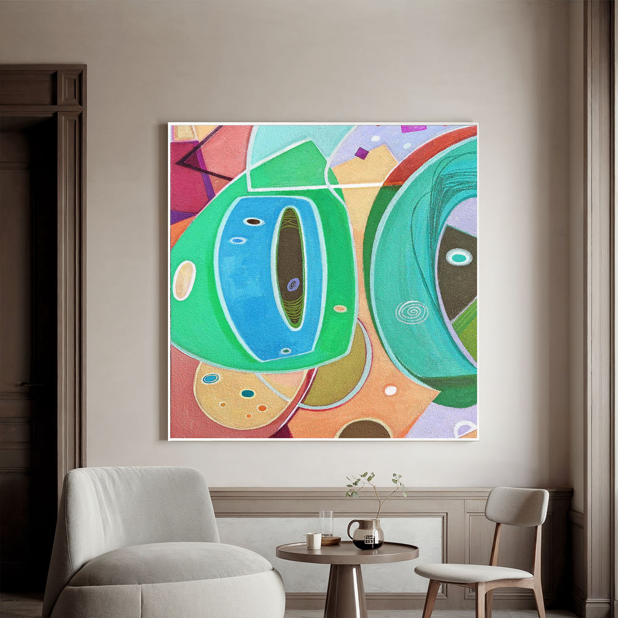 Rhythm of Shapes(31''x 31''/ 80 x 80 CM/Frameless Stretched)