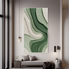 Green Flow · Textured Abstract Oil Painting #OA 0003