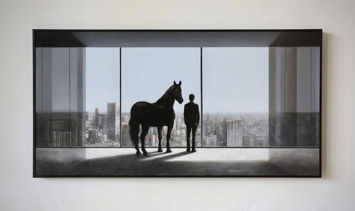 Outset（32''x 62''/ 80 x 160 CM/Stretched + Black Wooden Frame）