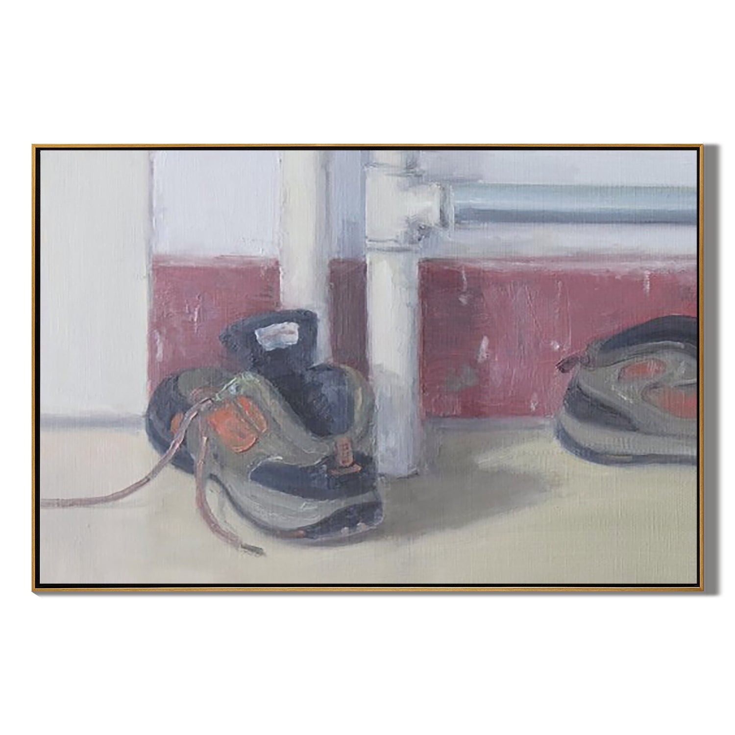 Shoes by the Wall-Casual Shoes Still Life Wall Art