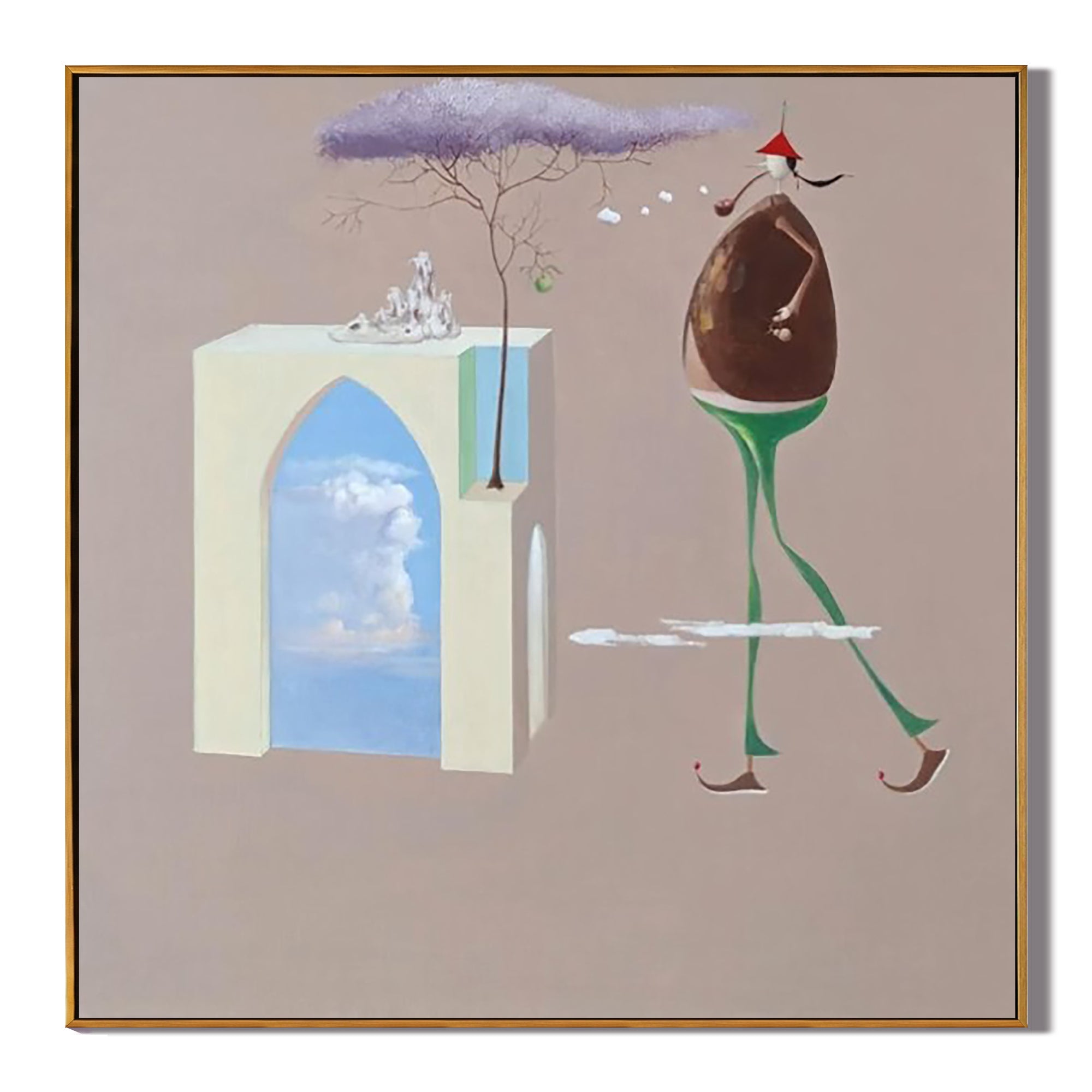 Surreal Walking Figure-Surreal Dream Figure Abstract Wall Art