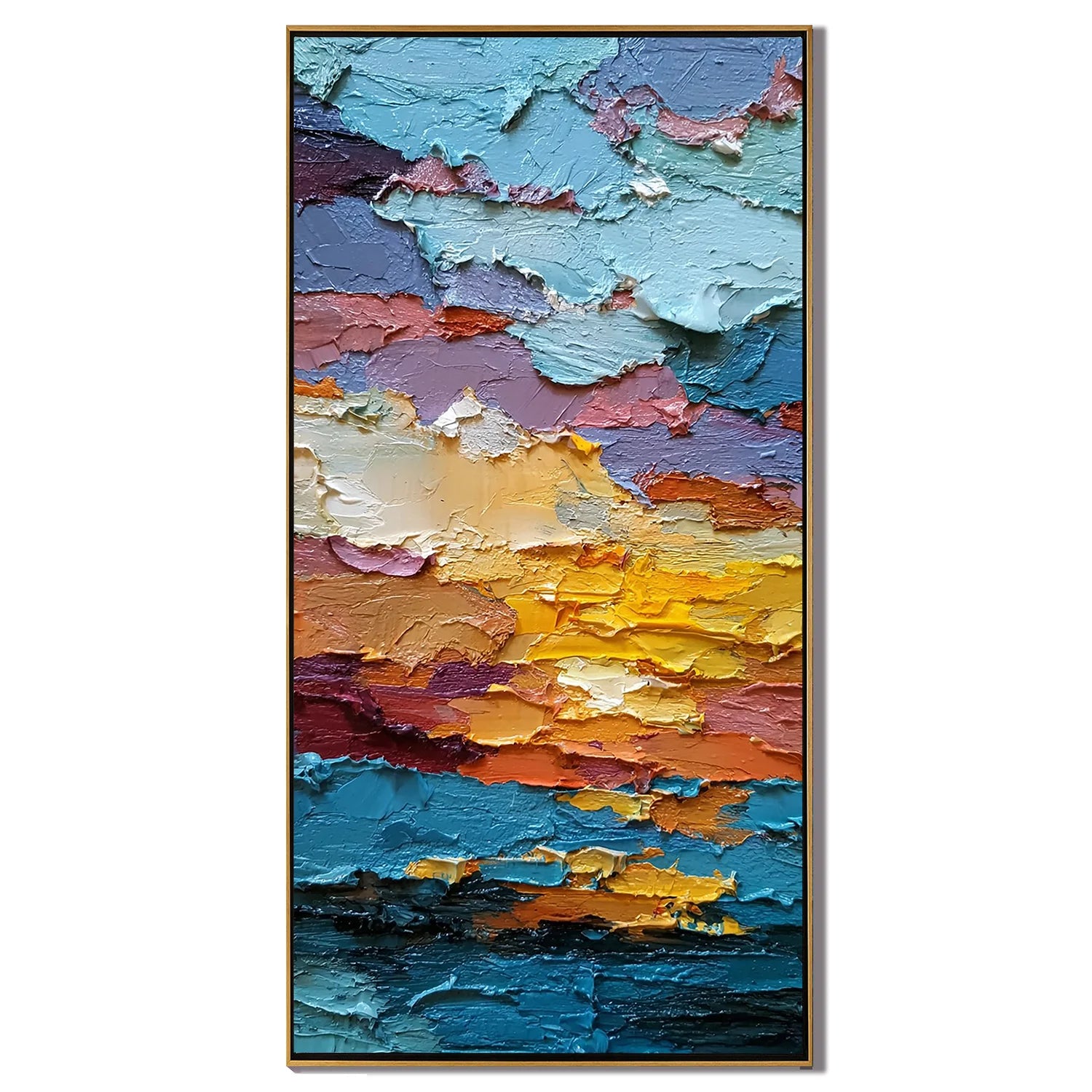 Colorful Textured Abstract Oil Painting – Modern Impasto Wall Art#OA 0903