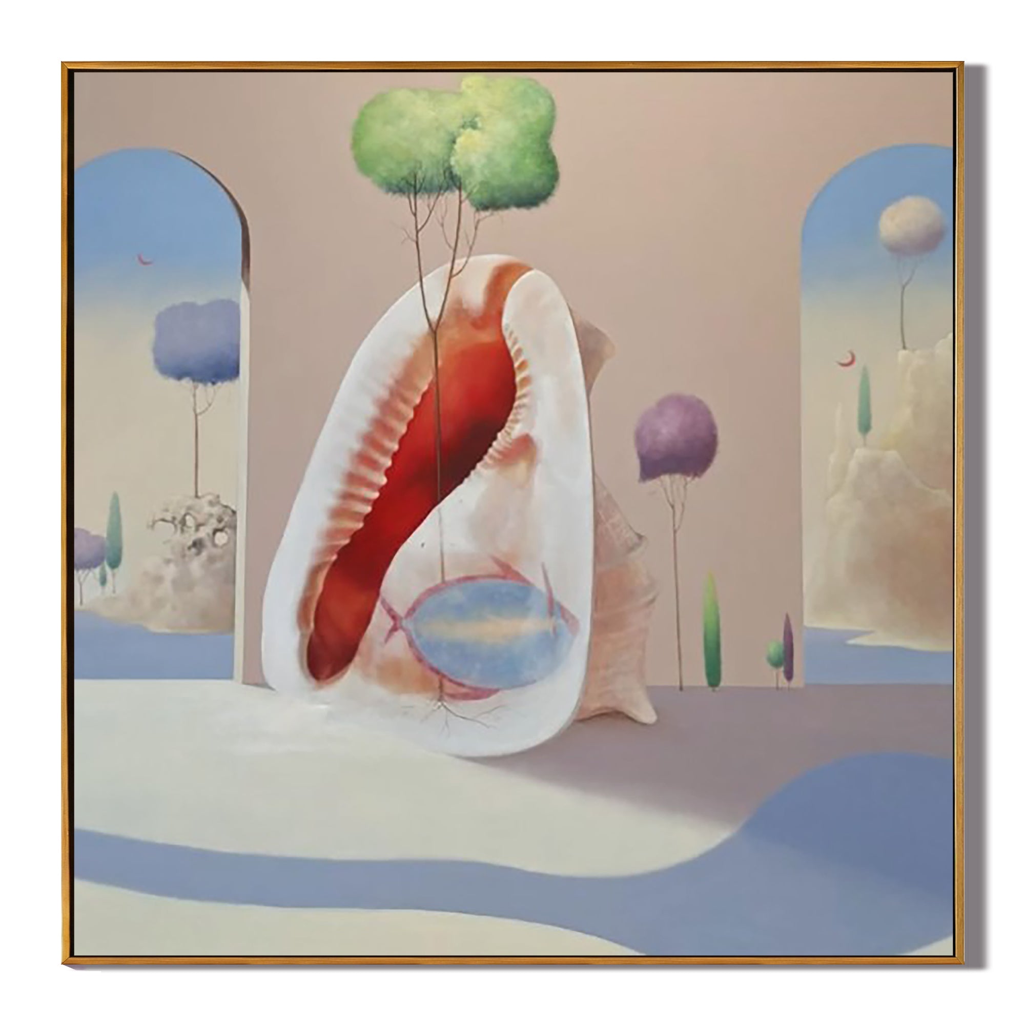 Surreal Shell Garden-Surreal Shell Landscape Wall Art