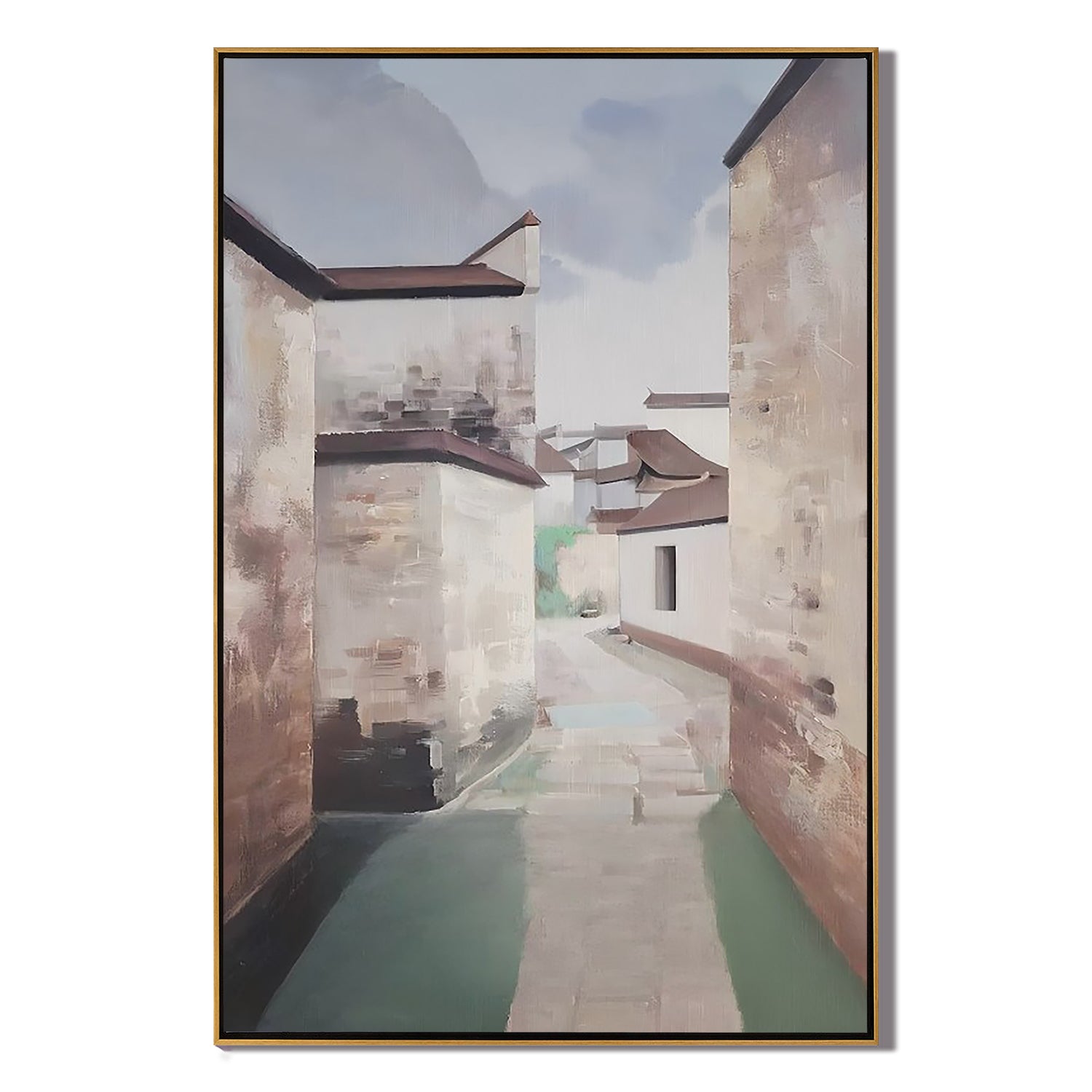 Quiet Old Alley-Traditional Village Alley Landscape Wall Art