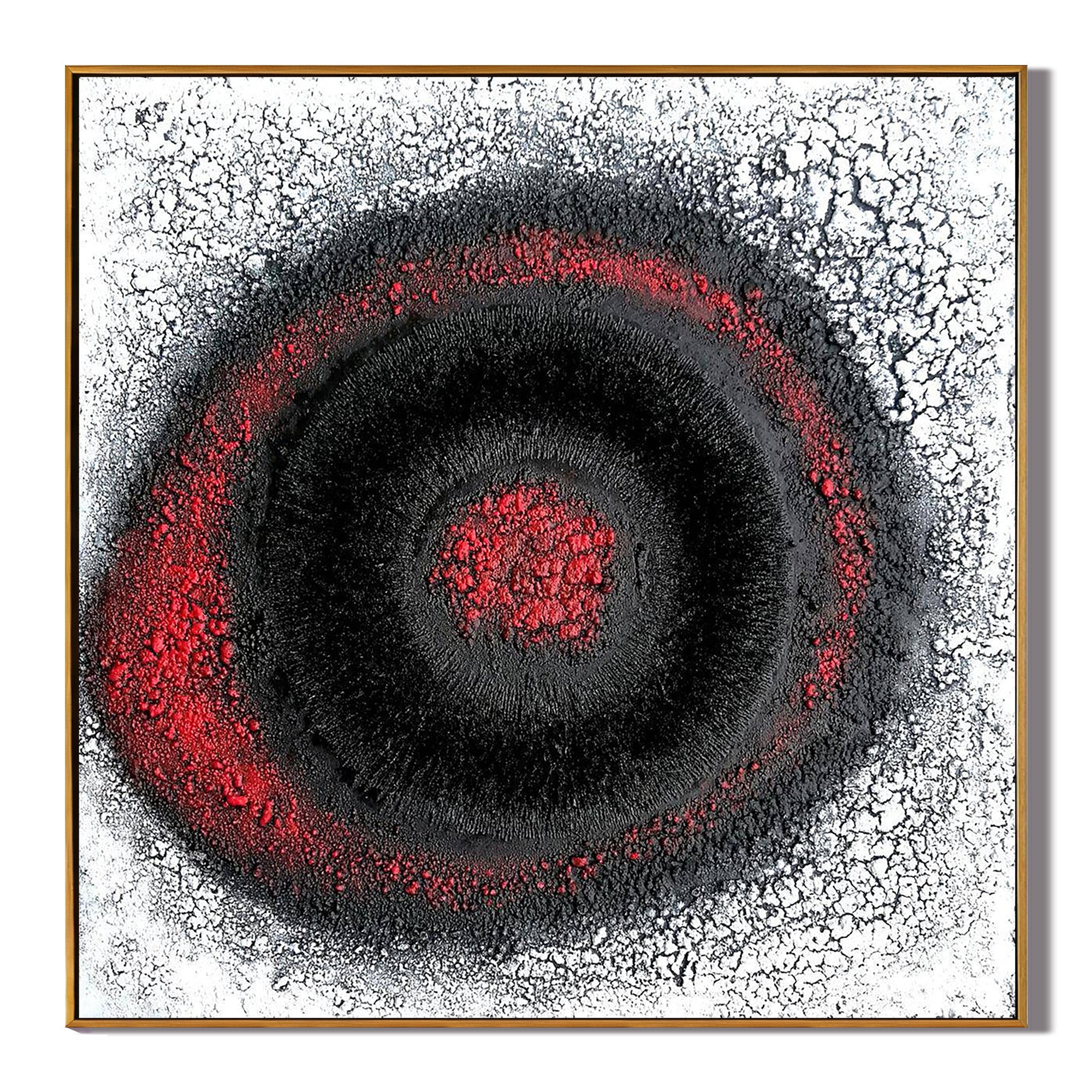 Black and Red Abstract Textured Painting – Bold Modern Statement Canvas Wall Art for Living Room Decor #OA 0820