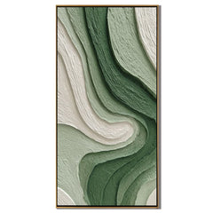 Green Flow · Textured Abstract Oil Painting #OA 0003