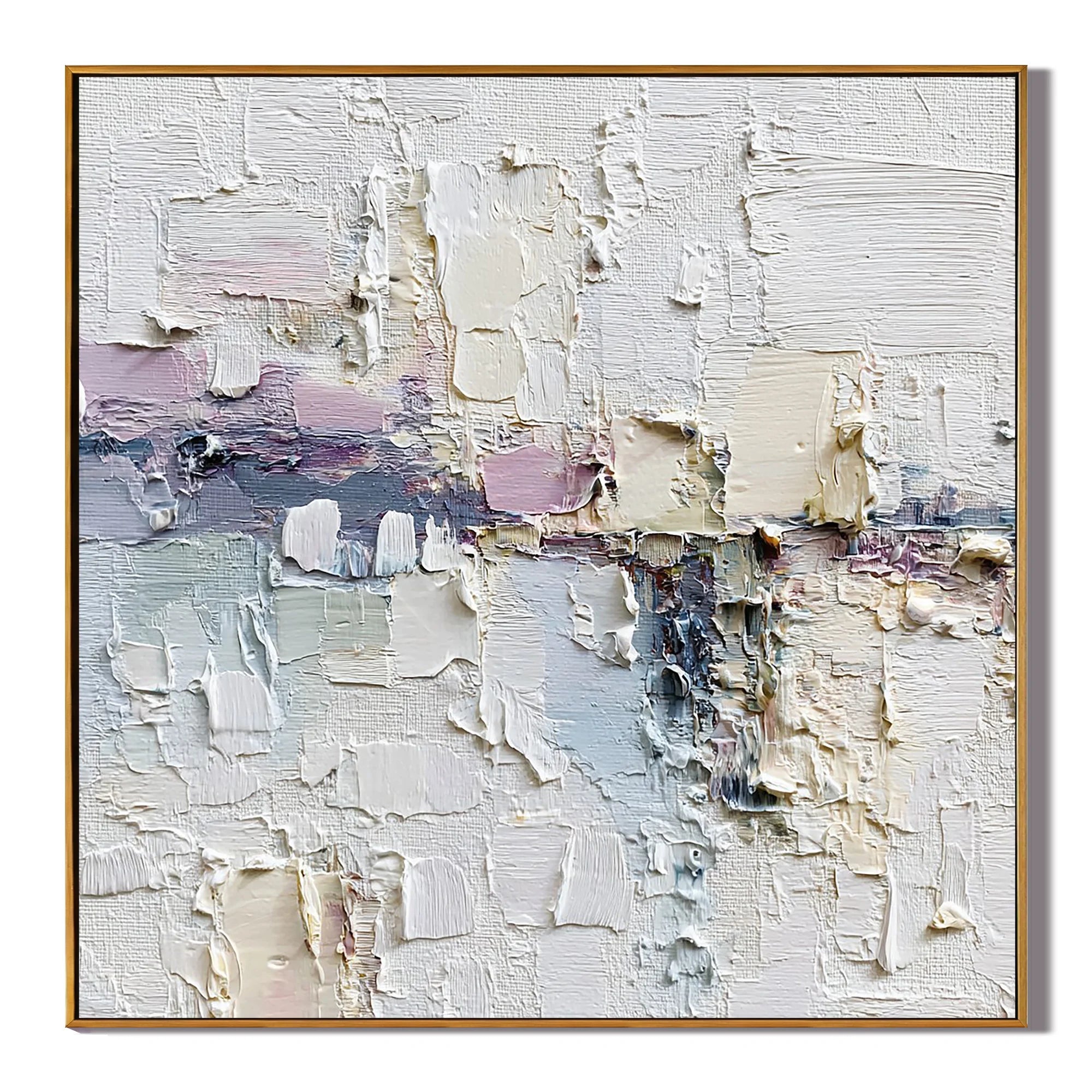Minimalist Textured Abstract Oil Painting – Neutral Modern Wall Art#OA 0901