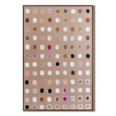 Small Square Abstract Oil Painting, Neutral Modern Wall Art for Living Room Decor#OA 0569