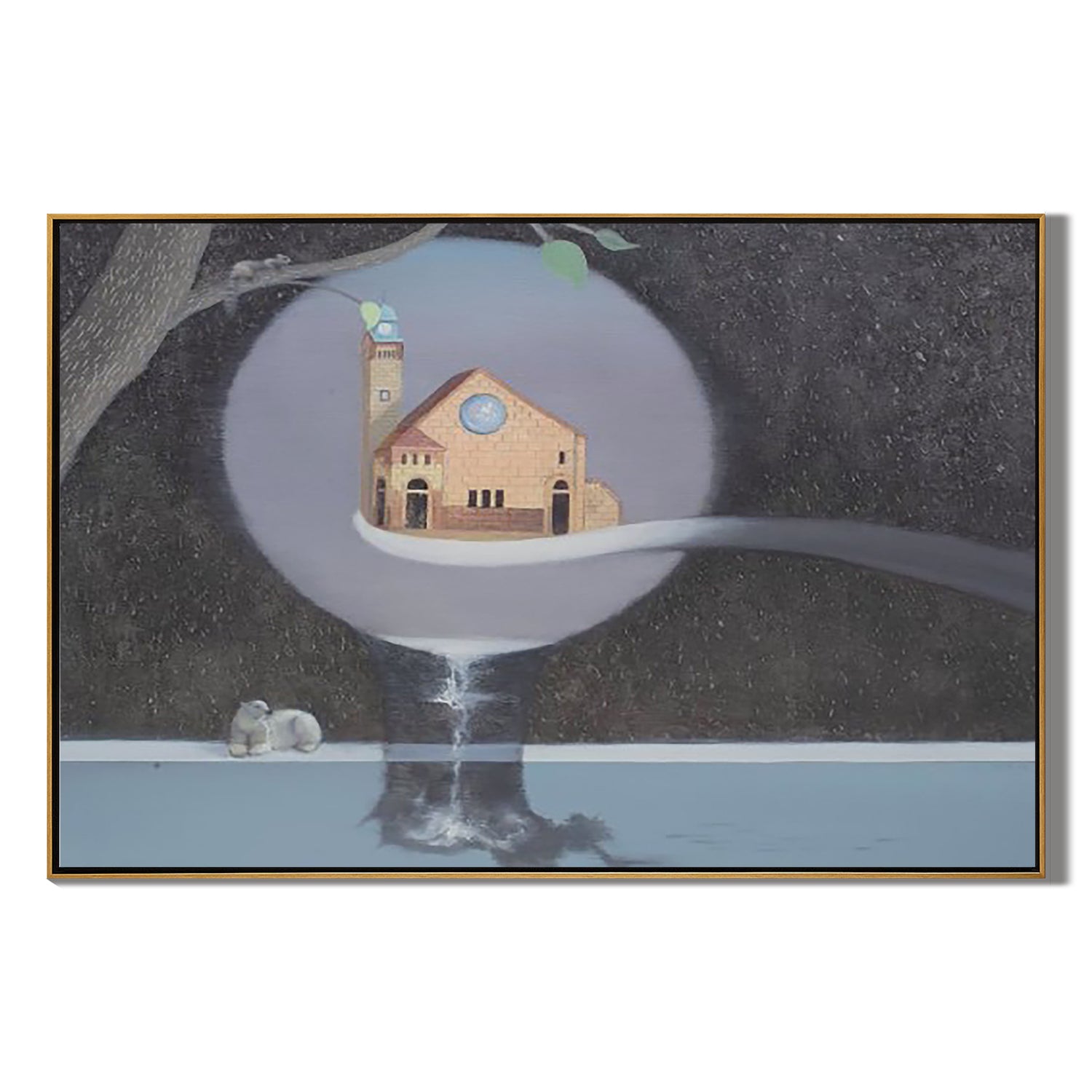 Dream Church in the Sphere-Surreal Church Landscape Wall Art