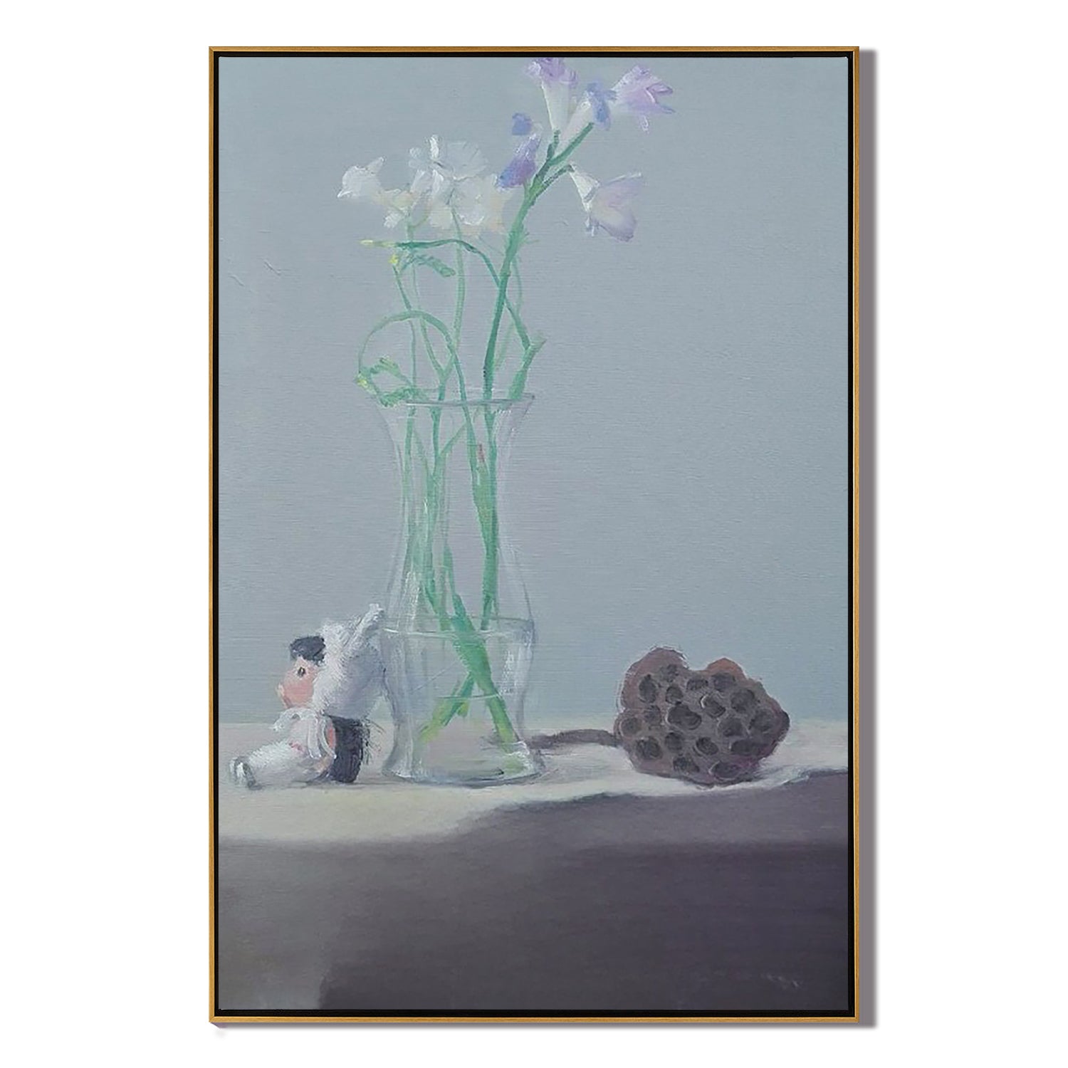 Flowers in a Glass Vase-Minimalist Flower Vase Still Life Wall Art