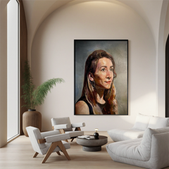 Realistic Female Portrait Oil Painting, Elegant Woman Wall Art for Living Room Decor#OA 0611