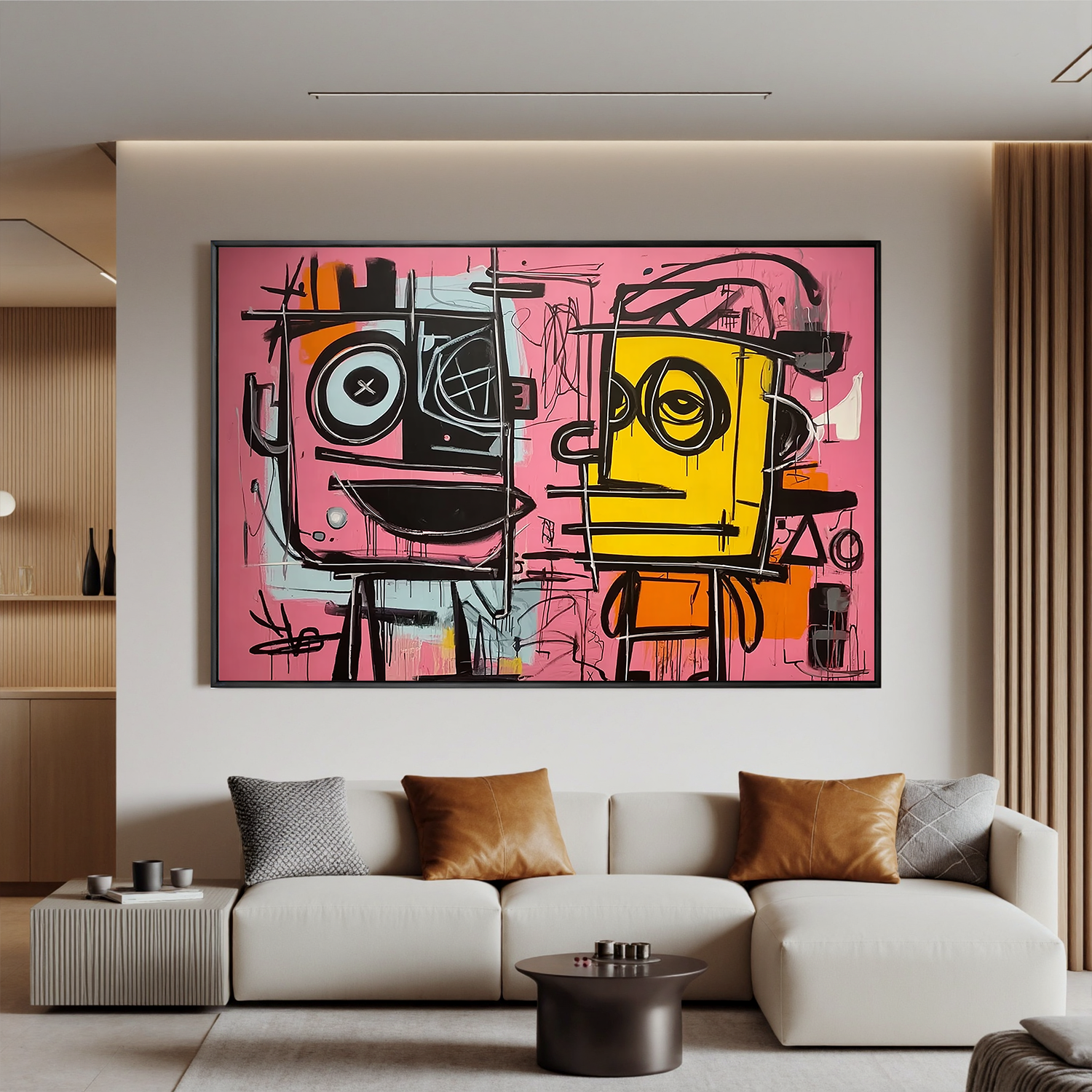 “Abstract Pop Art Graffiti Painting – Colorful Modern Street Art Canvas Wall Decor for Living Room” #OA 0496