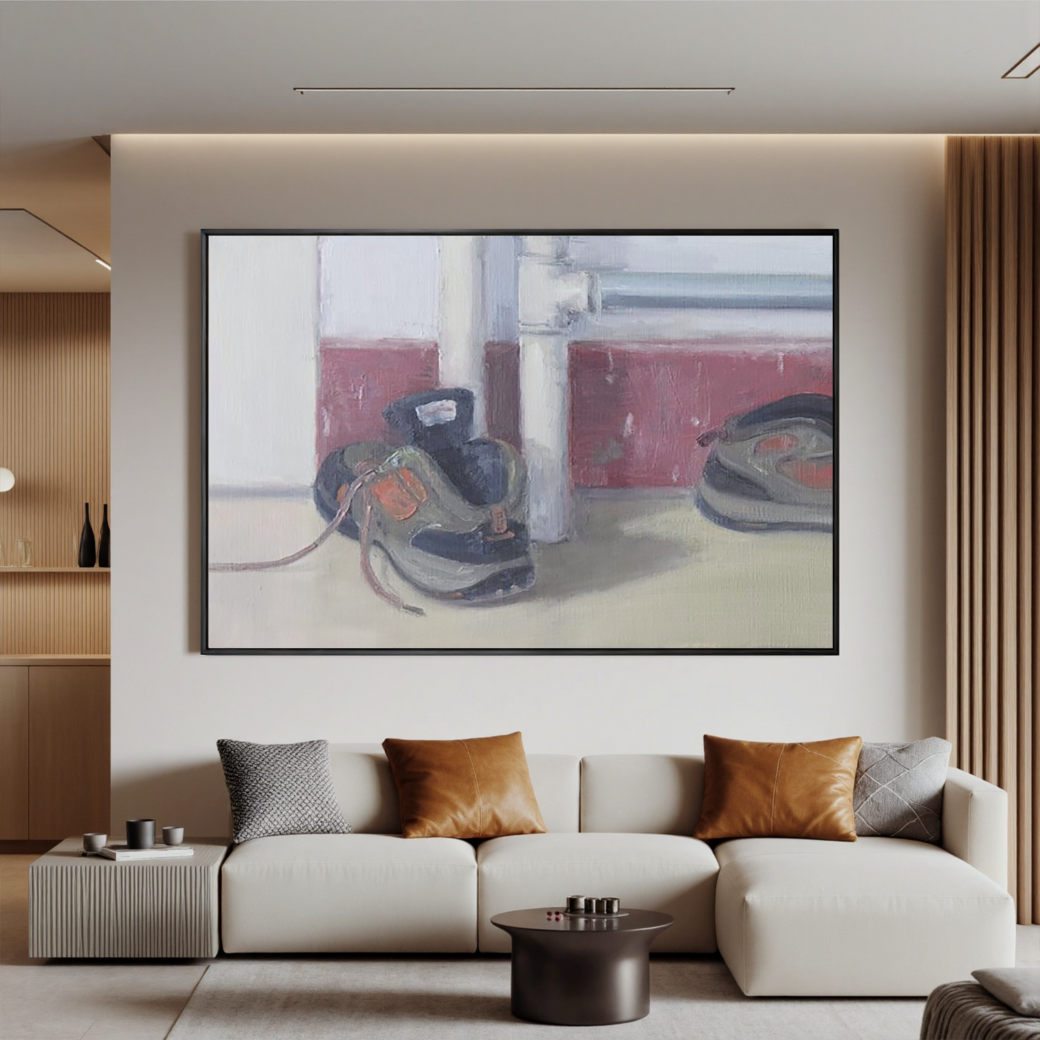 Shoes by the Wall-Casual Shoes Still Life Wall Art