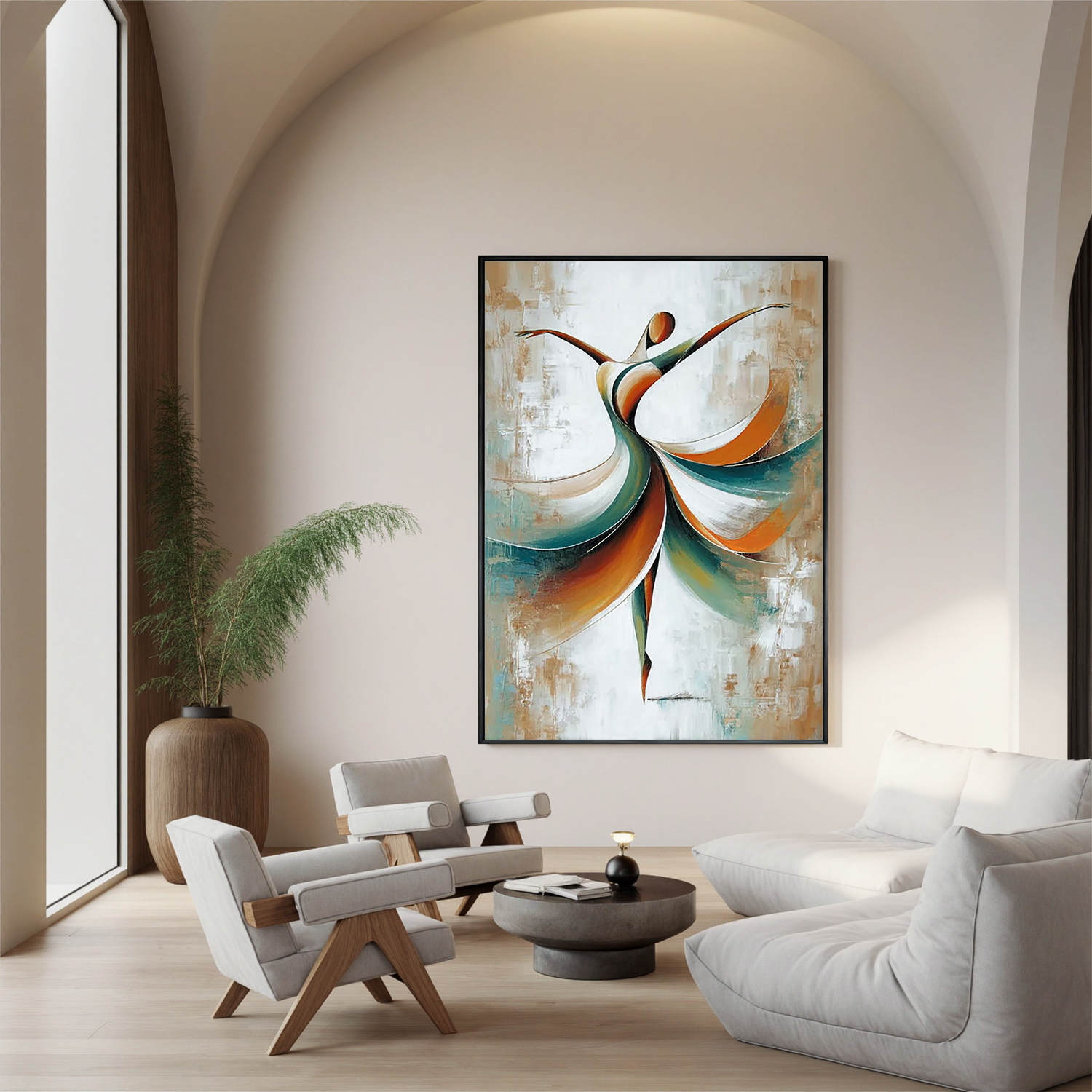 Abstract Dancer Oil Painting, Modern Dance Wall Art for Living Room Decor#OA 0577