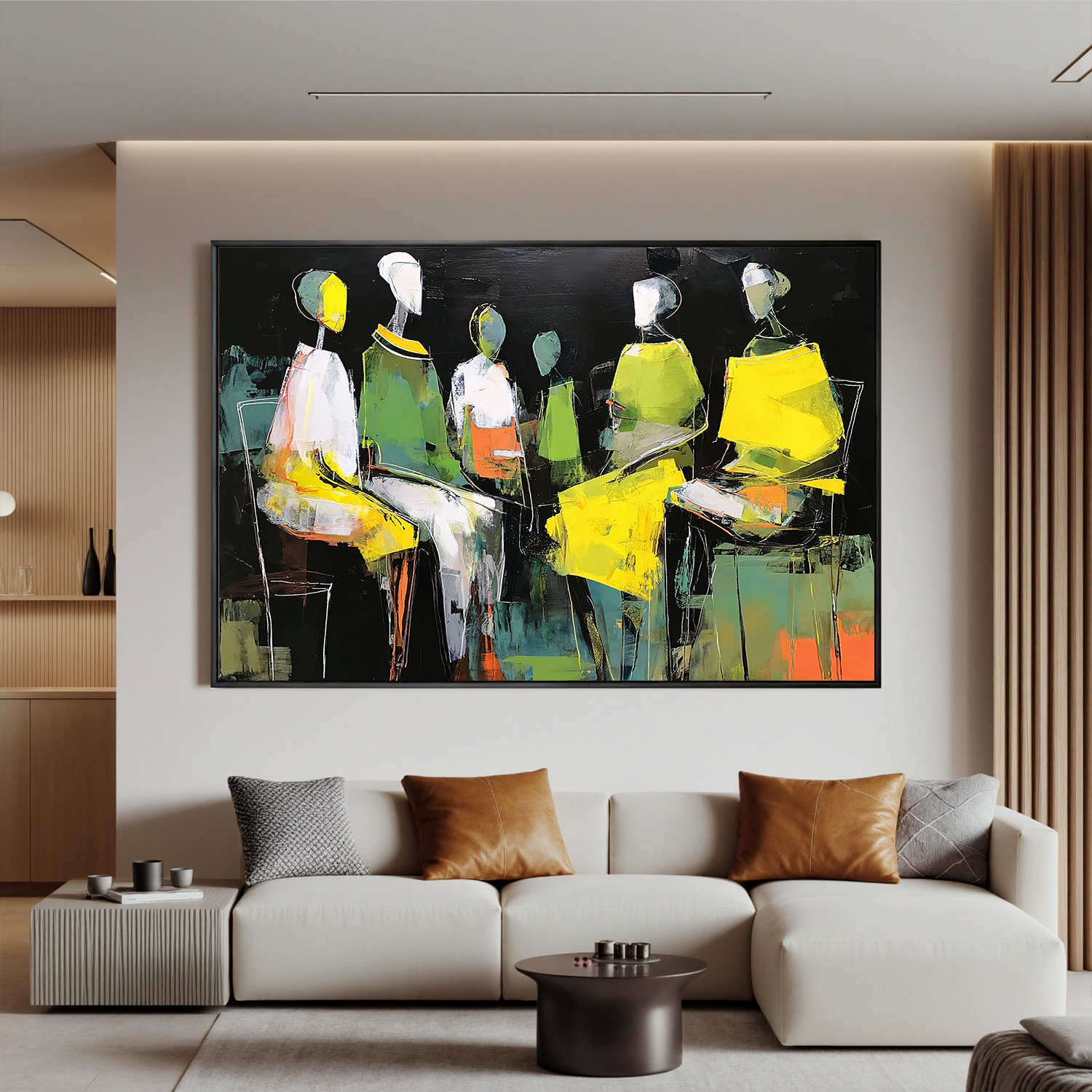 Abstract Figurative Oil Painting Canvas – Modern People Wall Art for Living Room Contemporary Home Decor #OA 0462