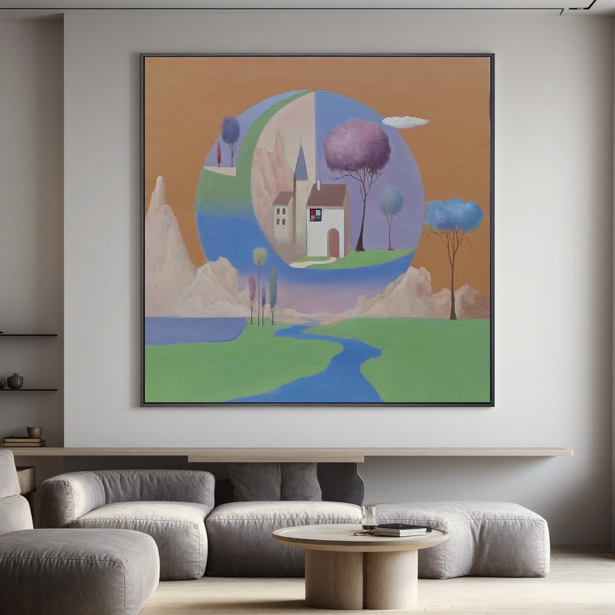 Dreamlike Sphere Landscape-Surreal Dream Landscape Wall Art