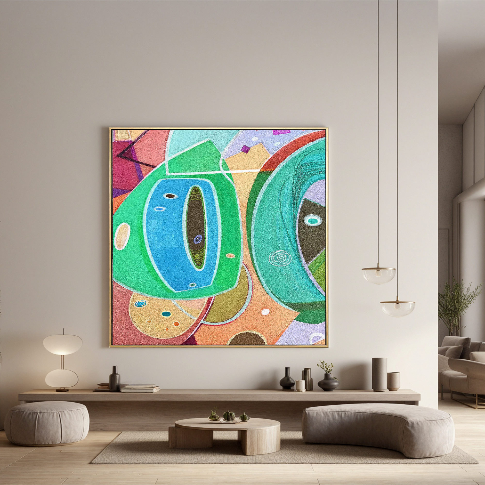 Rhythm of Shapes(31''x 31''/ 80 x 80 CM/Frameless Stretched)