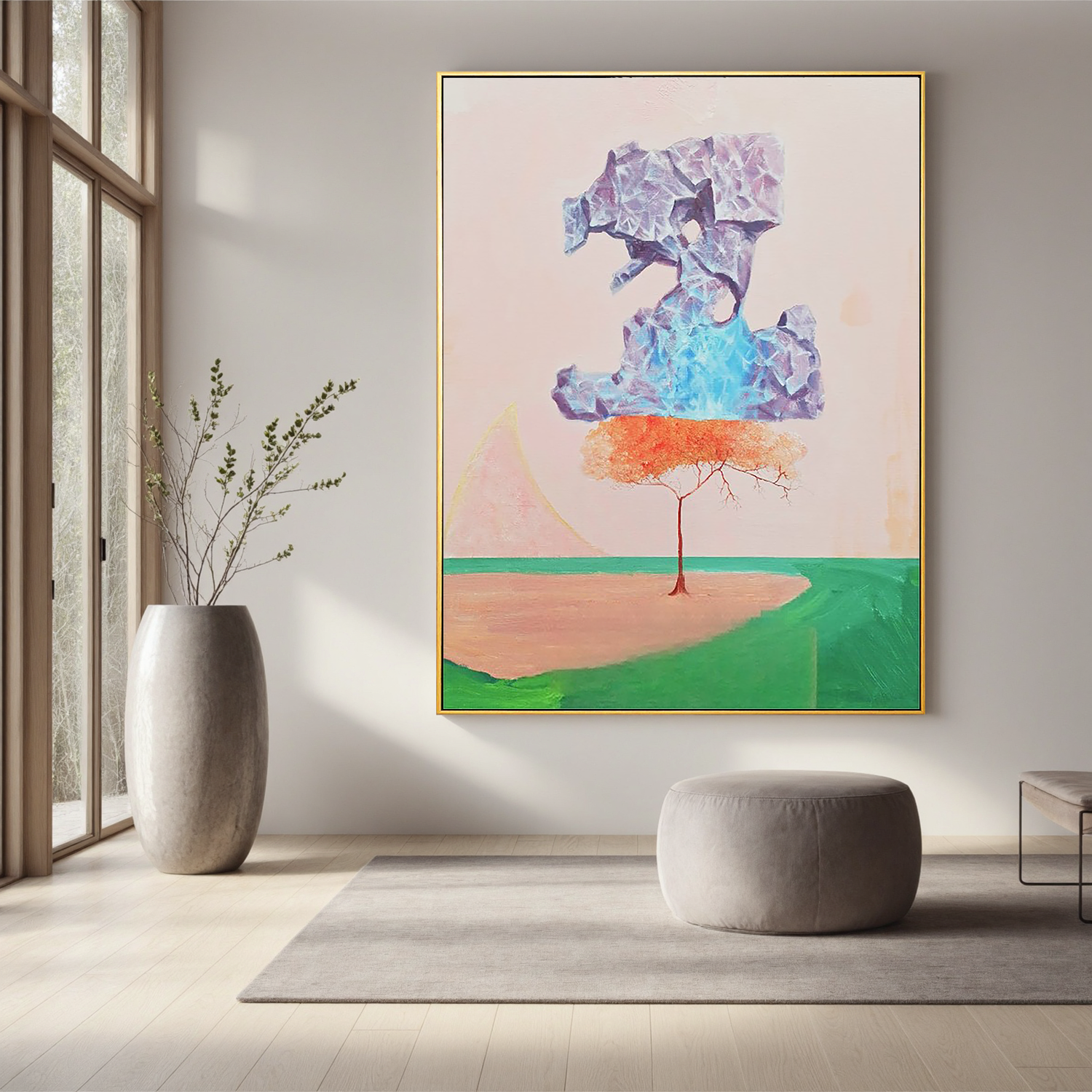 Floating Crystal Tree-Surreal Floating Crystal Tree Wall Art