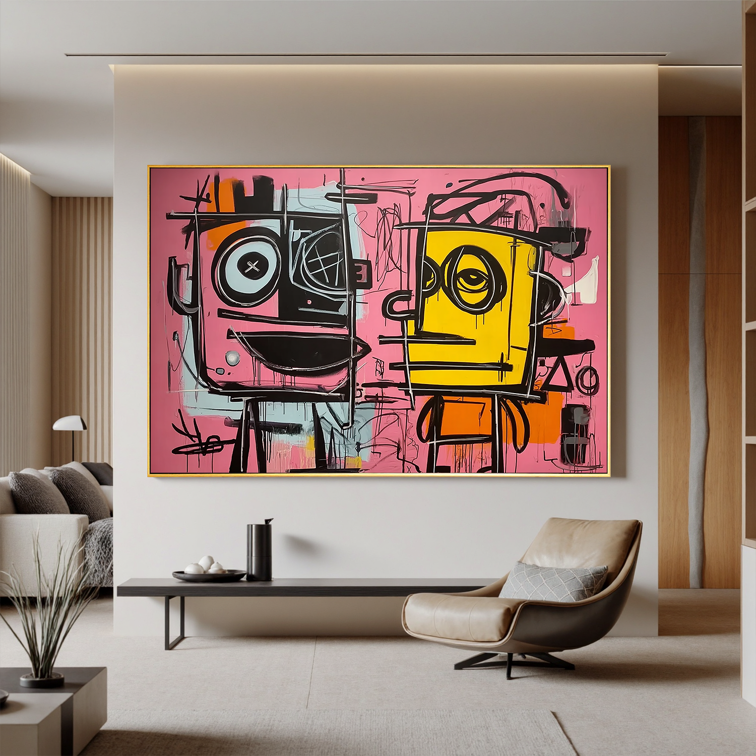 “Abstract Pop Art Graffiti Painting – Colorful Modern Street Art Canvas Wall Decor for Living Room” #OA 0496
