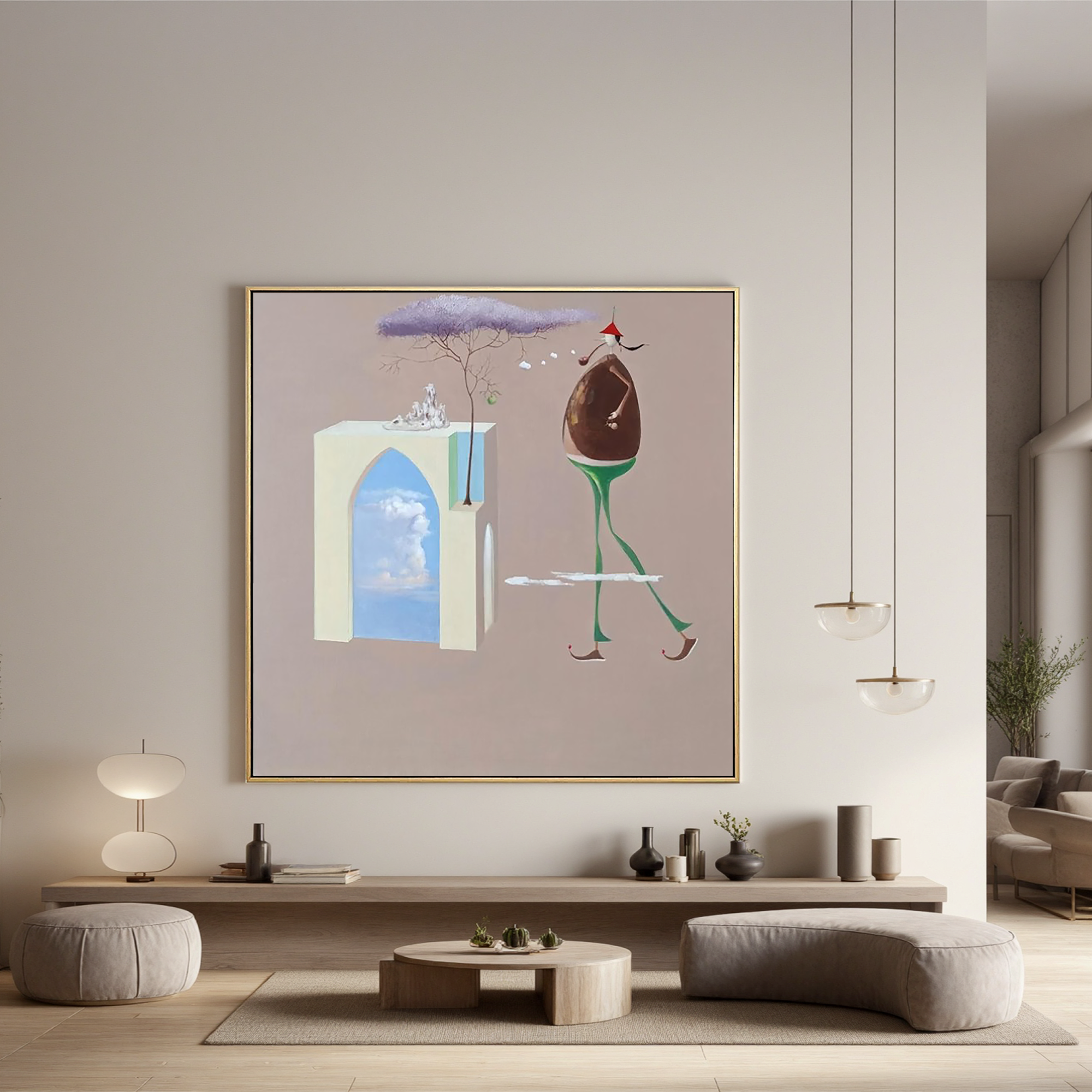 Surreal Walking Figure-Surreal Dream Figure Abstract Wall Art