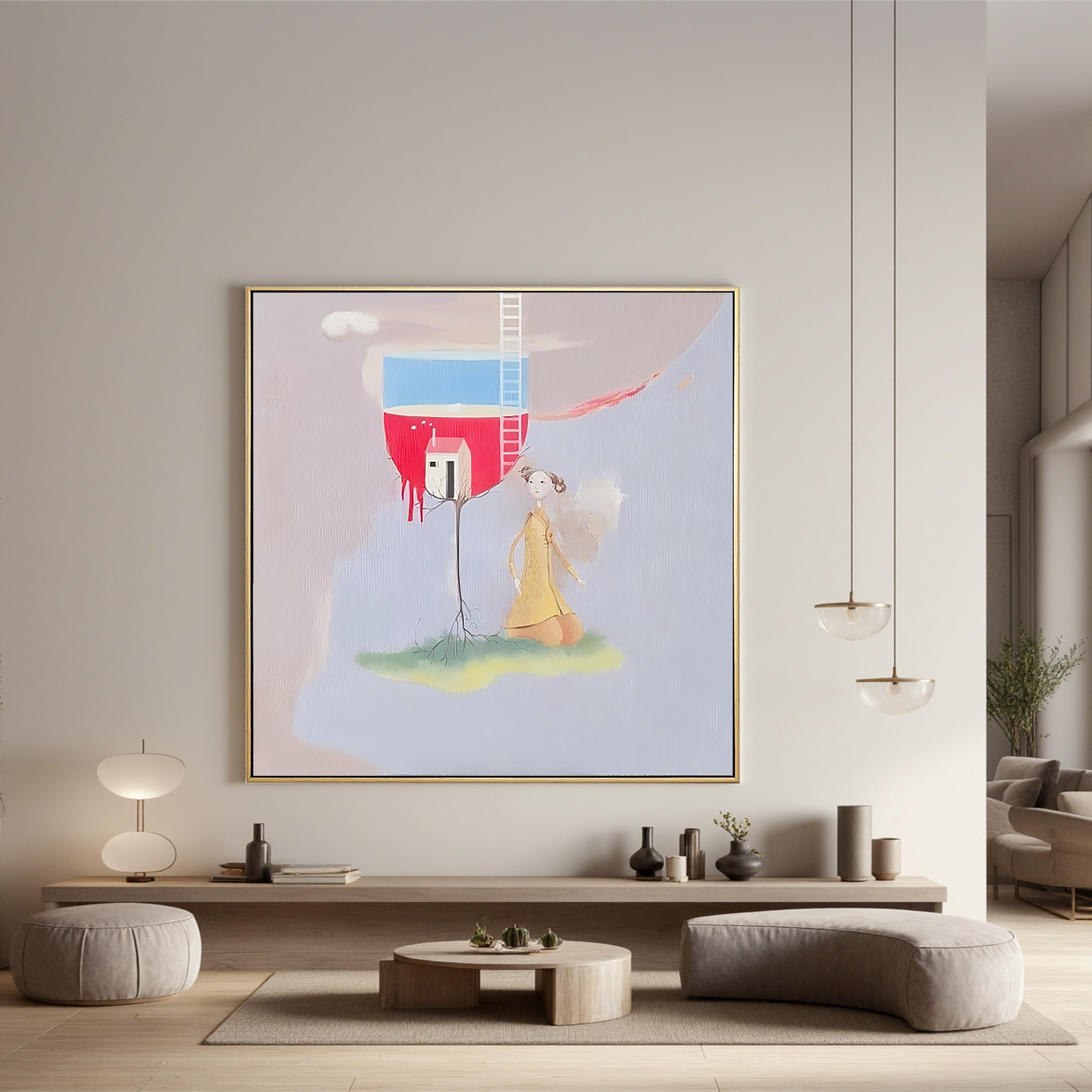 Dream House in a Glass-Surreal Dream House Wall Art