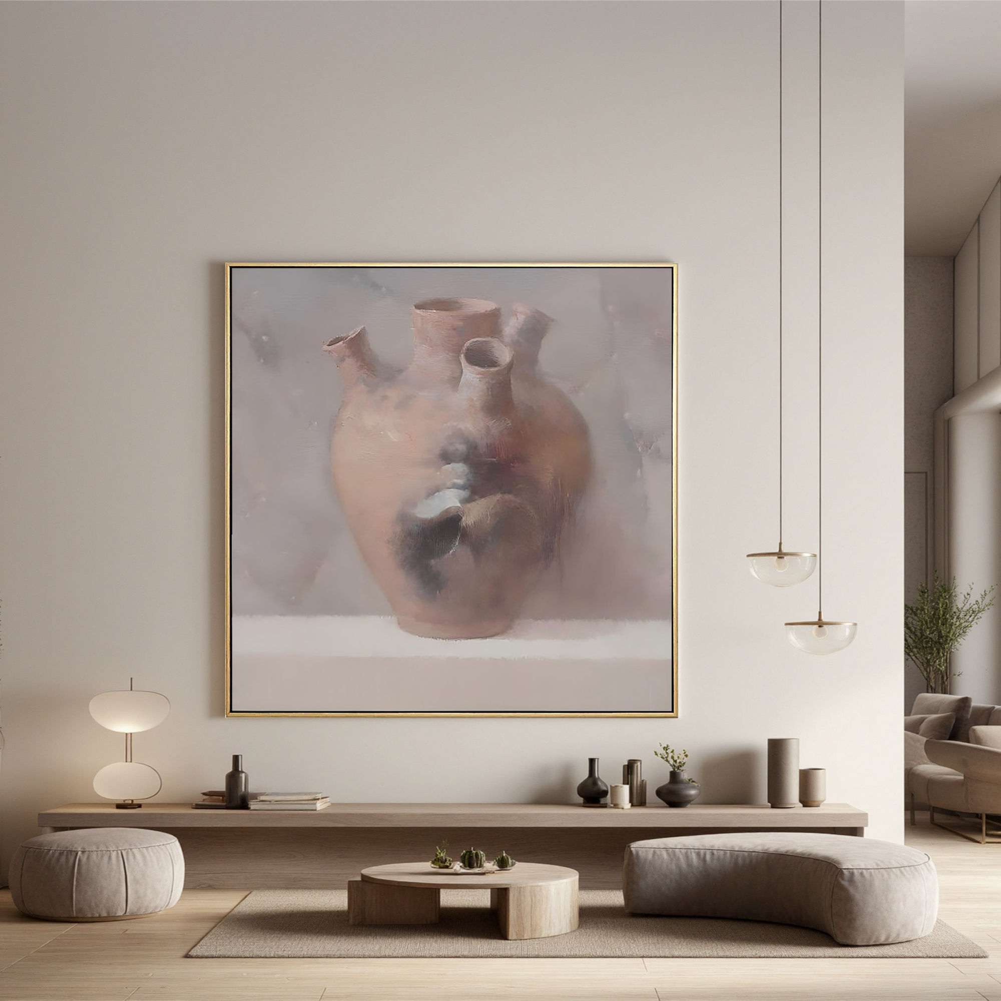Ancient Clay Vessel-Rustic Clay Pot Still Life Wall Art