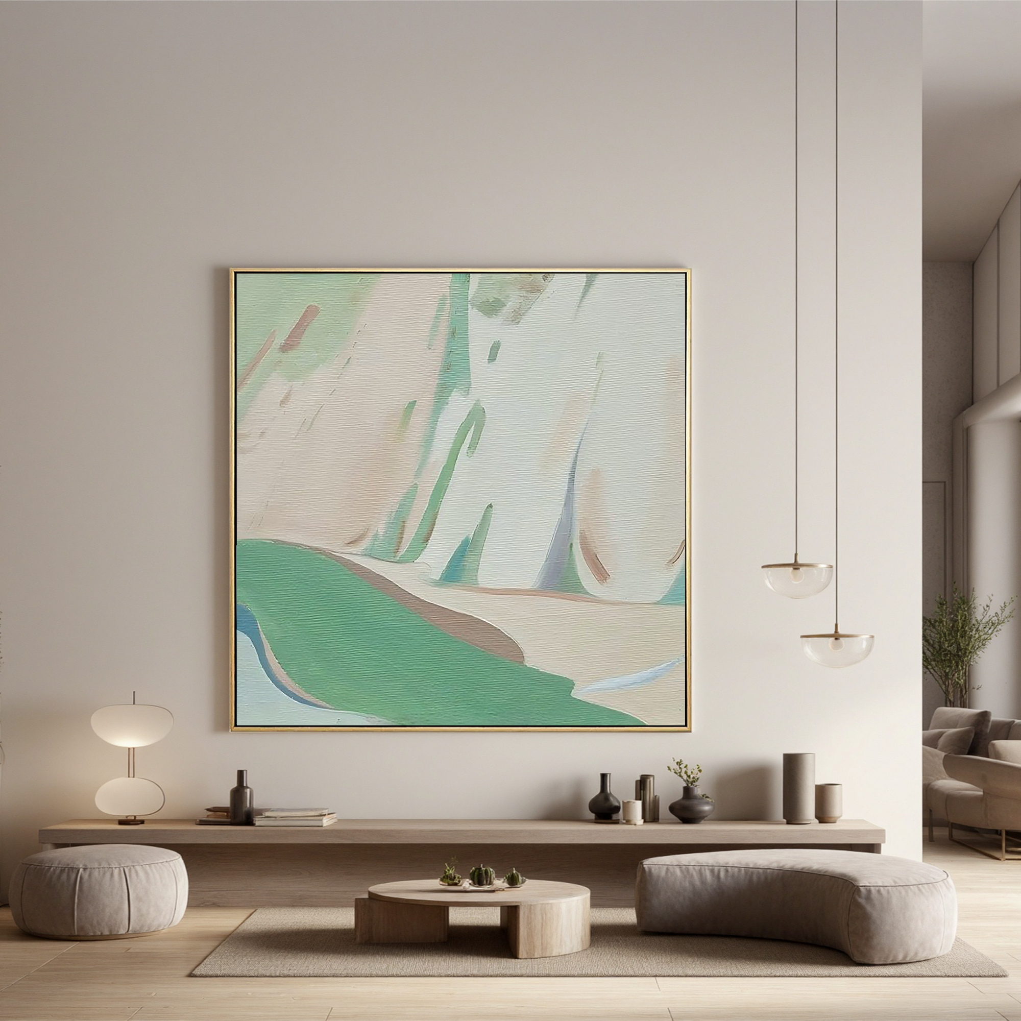 Soft Abstract Landscape-Minimalist Abstract Landscape Wall Art