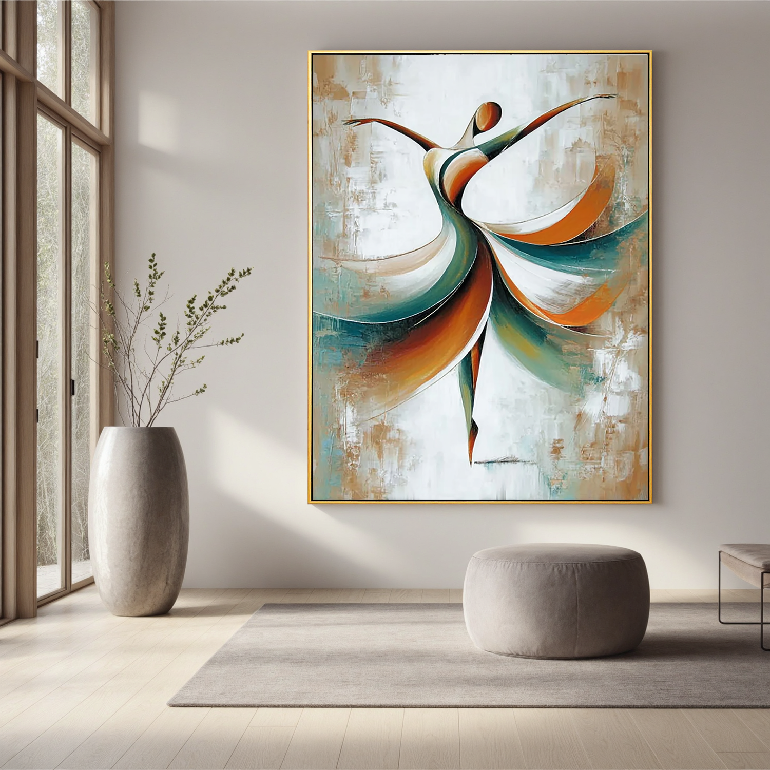 Abstract Dancer Oil Painting, Modern Dance Wall Art for Living Room Decor#OA 0577