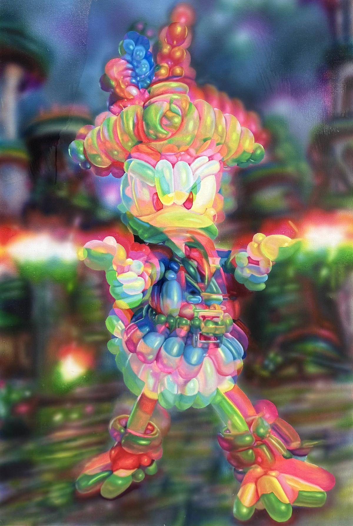 Angry Daisy（30''x 45''/ 75 x 115 CM/Black Frame Stretched）