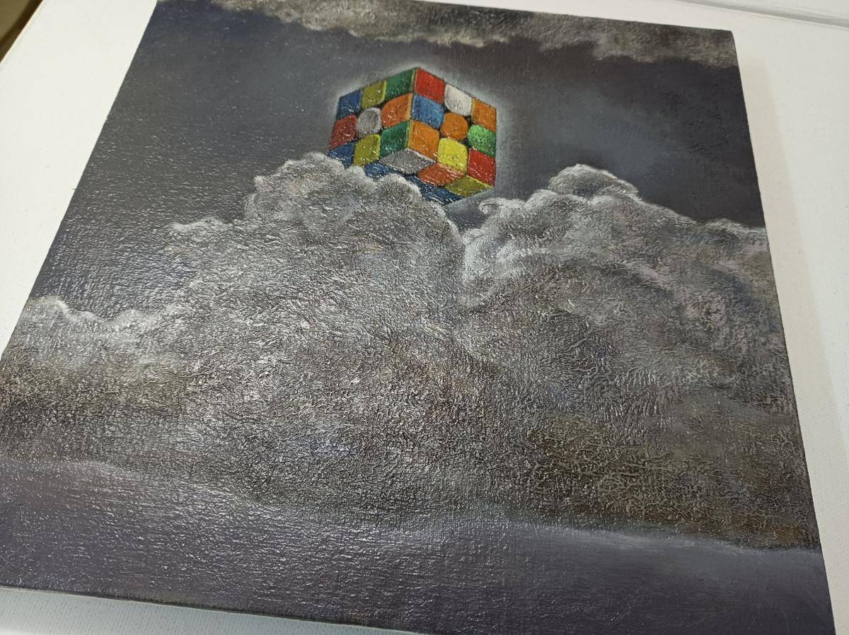 Rubik's Cube(28''x 28''/ 70 x 70 CM/Frameless Stretch)