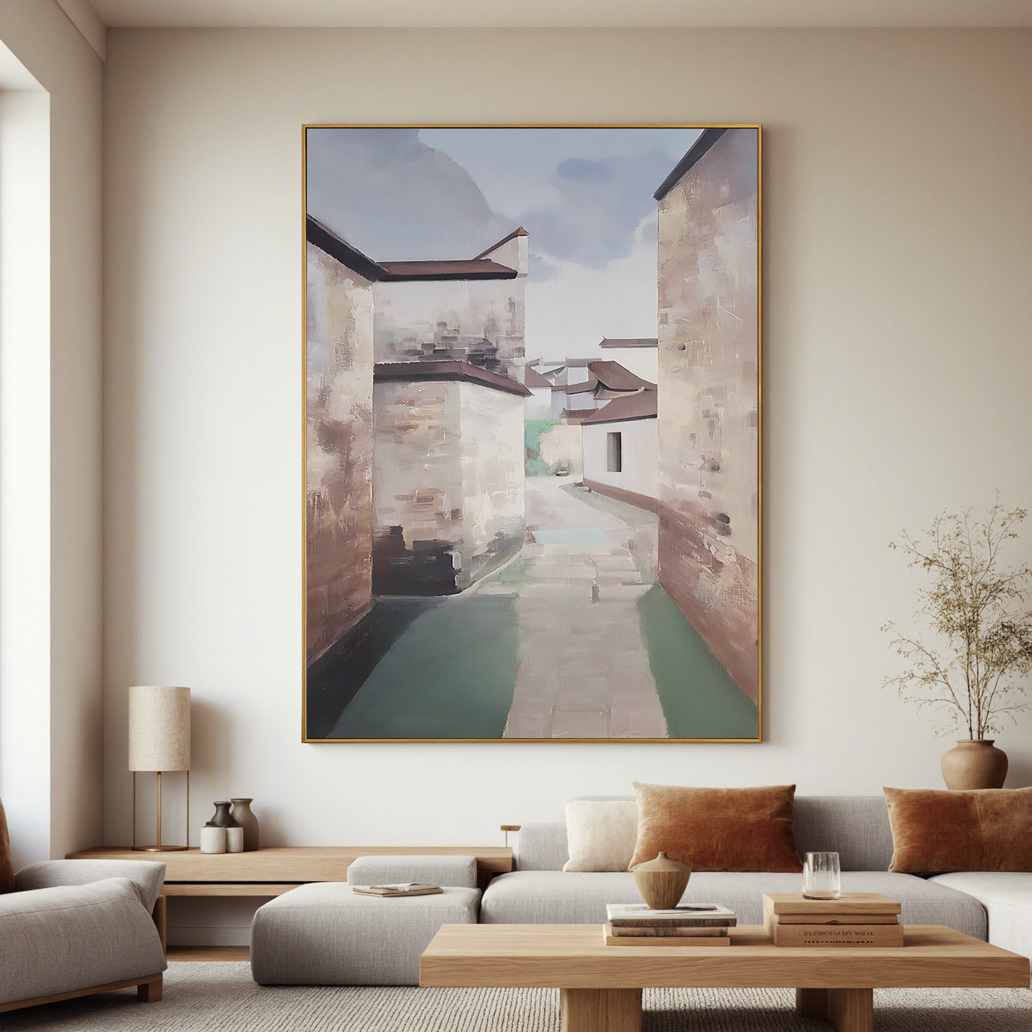 Quiet Old Alley-Traditional Village Alley Landscape Wall Art
