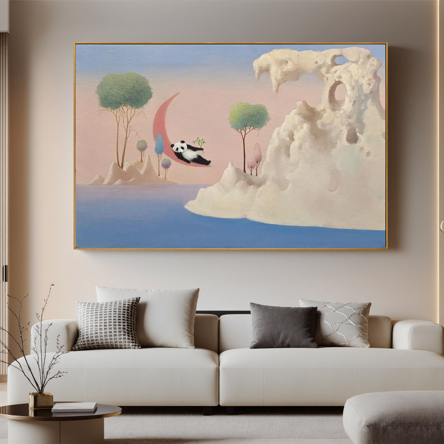 Dreaming in the Crescent Bay （48''x 32''/ 122 x 81 CM / Rolled Canvas）