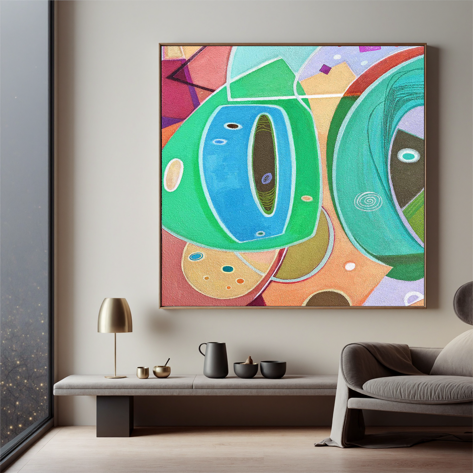 Rhythm of Shapes(31''x 31''/ 80 x 80 CM/Frameless Stretched)