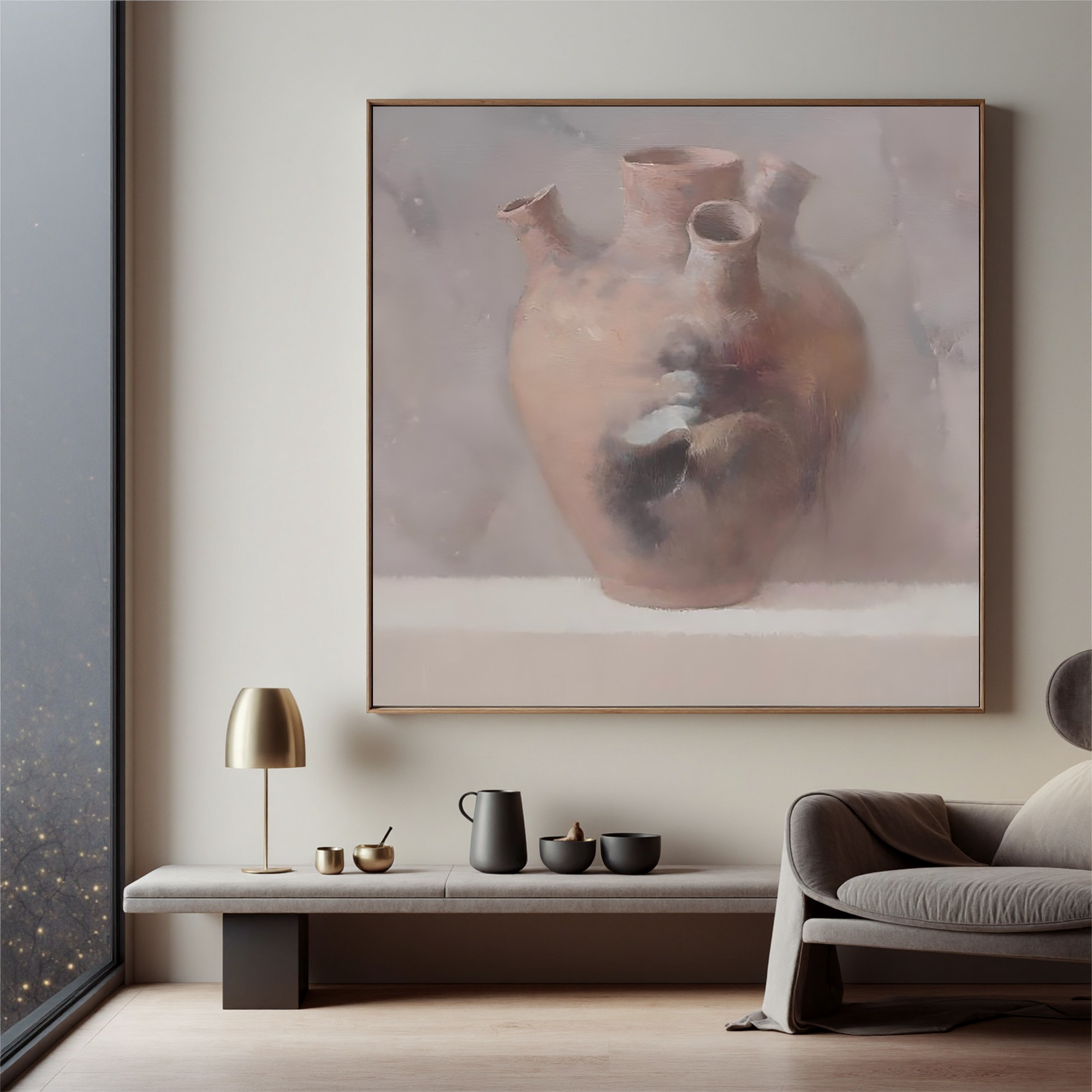 Ancient Clay Vessel-Rustic Clay Pot Still Life Wall Art