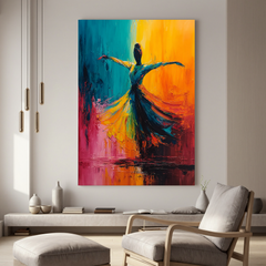 Colorful Textured Dancer Oil Painting, Abstract Ballet Wall Art for Living Room Decor #OA 0547