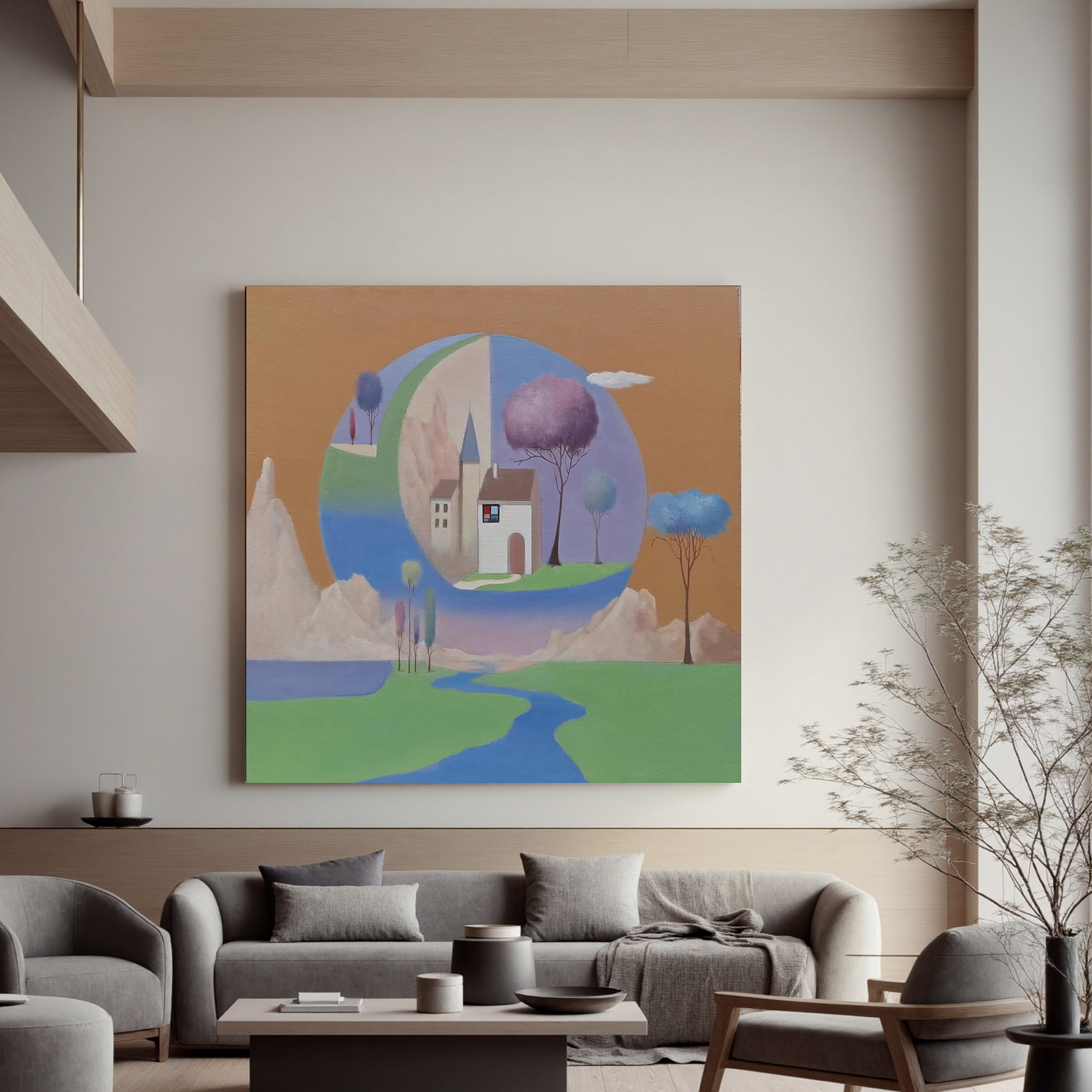 Dreamlike Sphere Landscape-Surreal Dream Landscape Wall Art