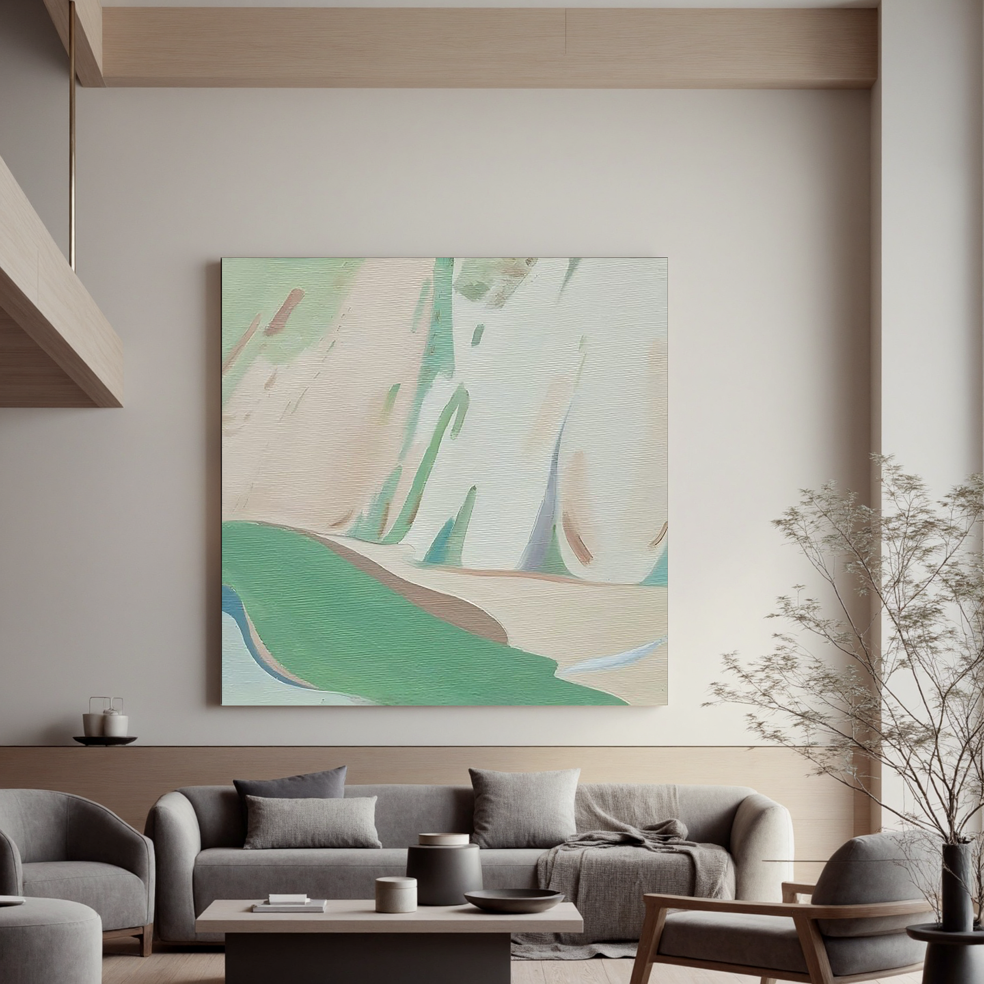 Soft Abstract Landscape-Minimalist Abstract Landscape Wall Art