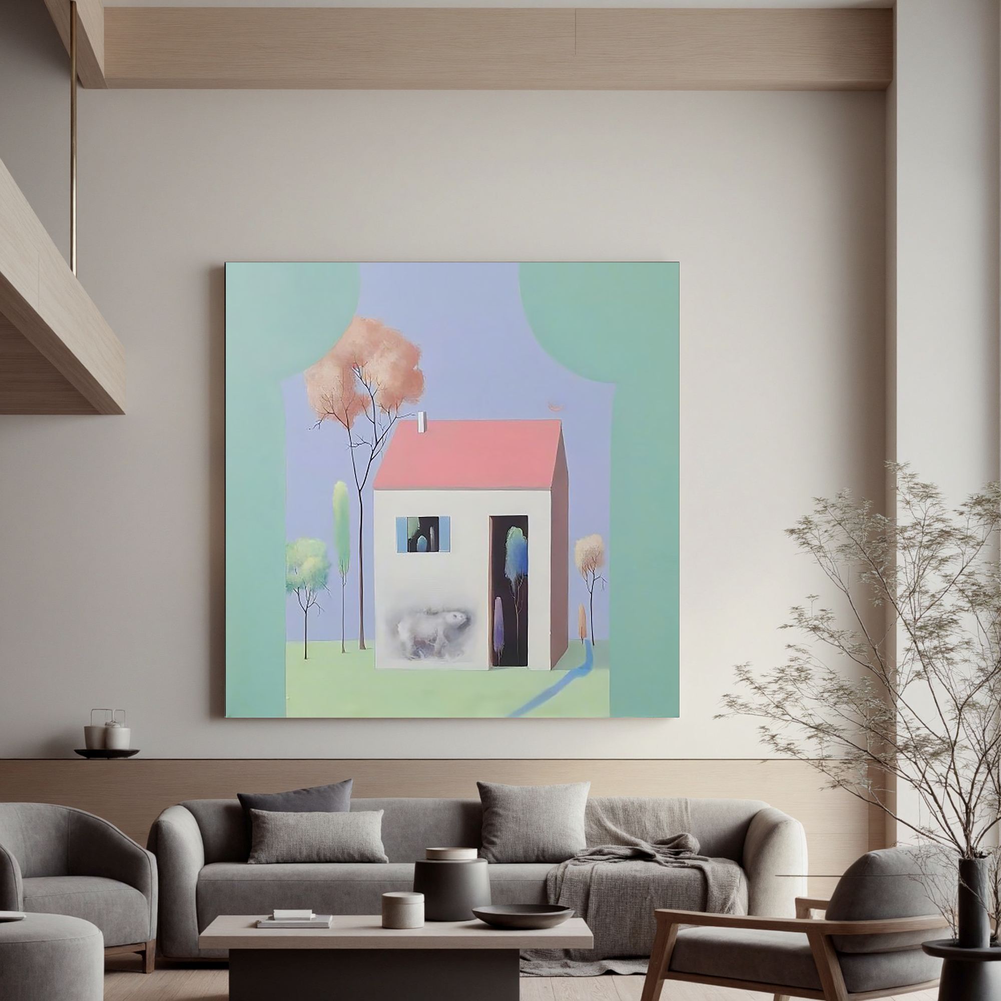 Quiet House in the Garden-Minimalist Dream House Wall Art