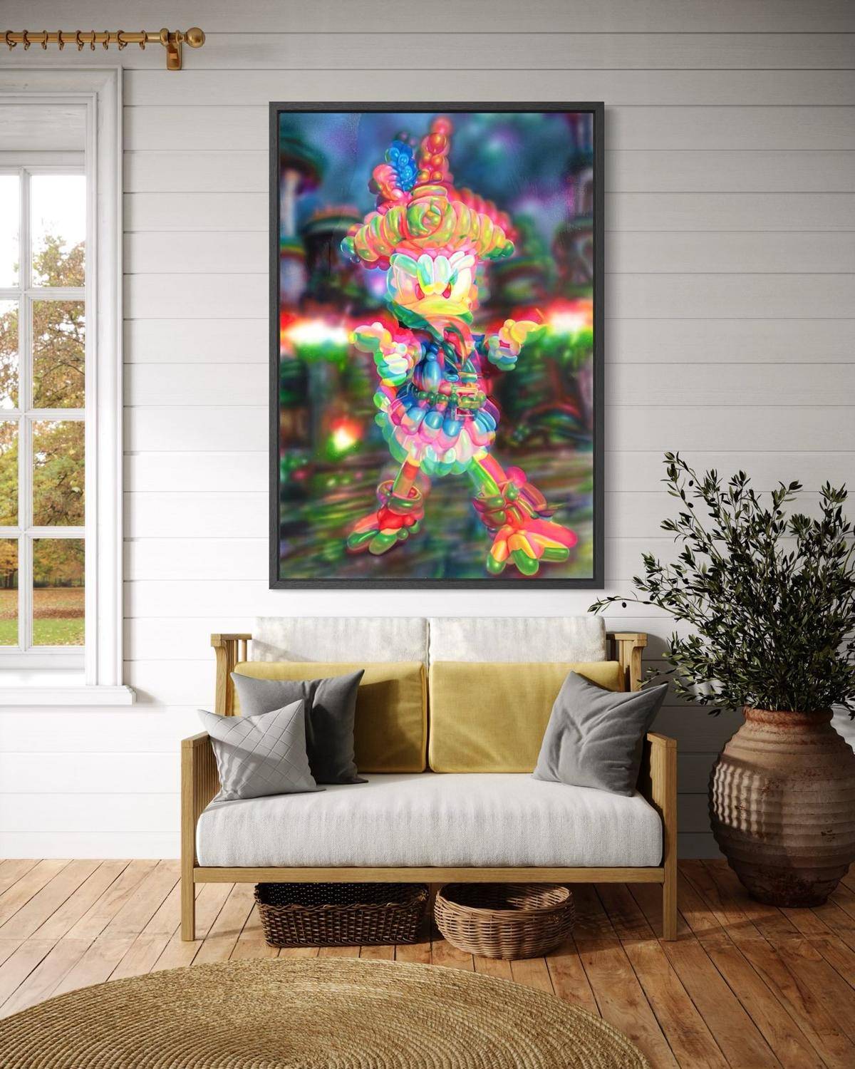 Angry Daisy（30''x 45''/ 75 x 115 CM/Black Frame Stretched）