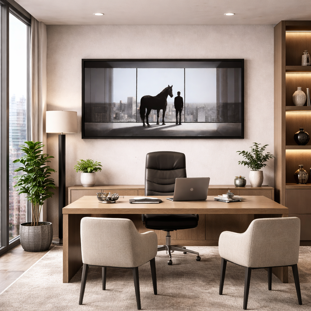 Outset（32''x 62''/ 80 x 160 CM/Stretched + Black Wooden Frame）