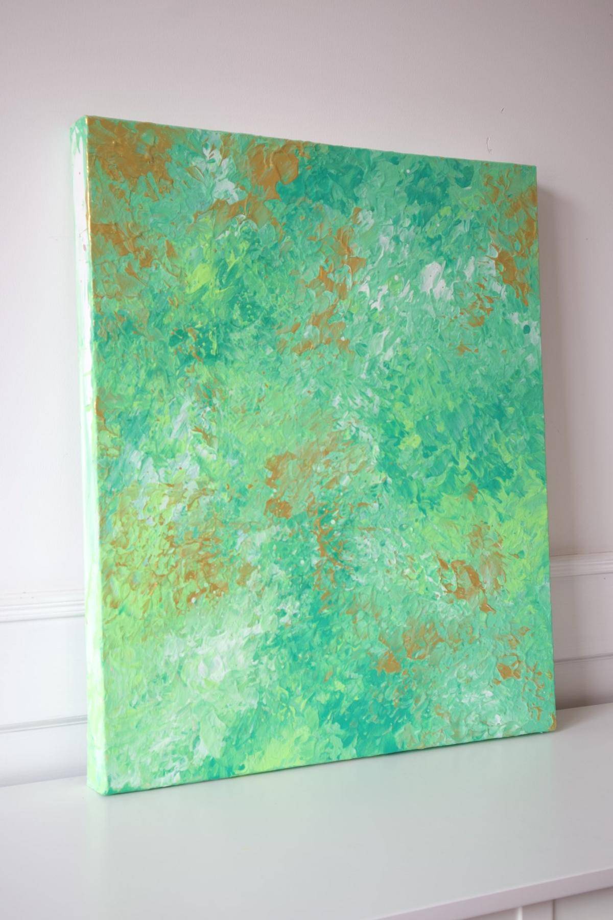 Whispers of Spring Green（19''x 23''/ 50 x 60 CM/Frameless Stretched)